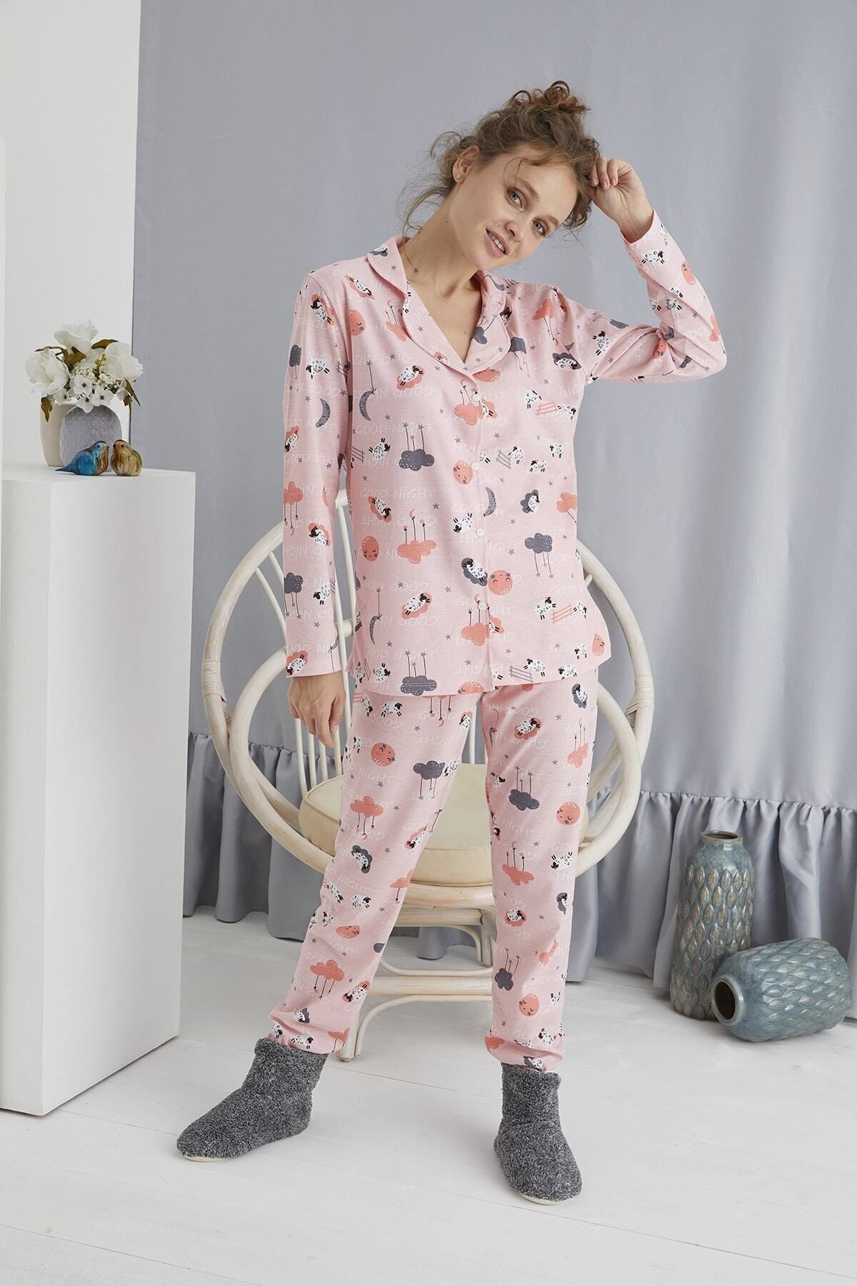 Strawberry Pamuklu Düğmeli Pijama Takım