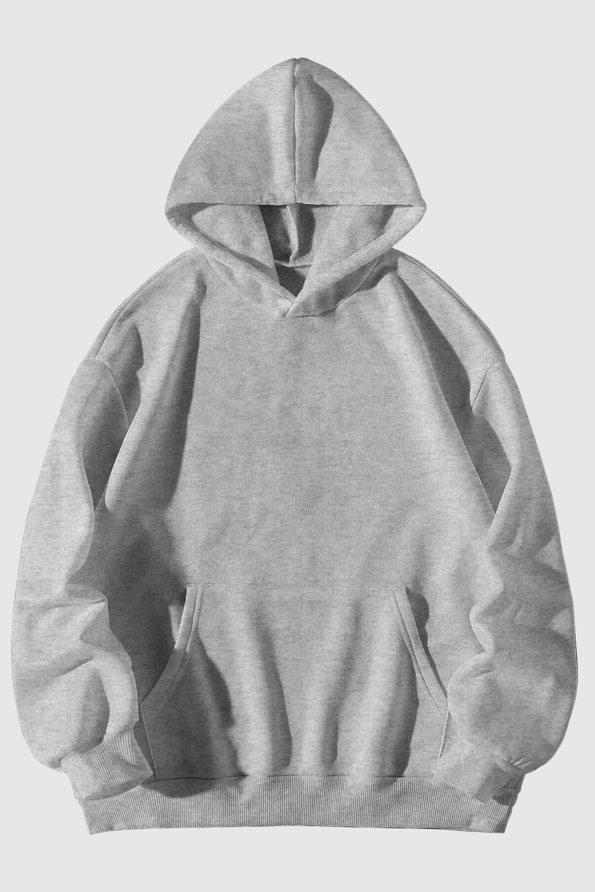 Harmandar Baskısız Siyah Cepli Kapüşonlu Sweatshirt Hoodie (OKUL SWEATSHİRT)