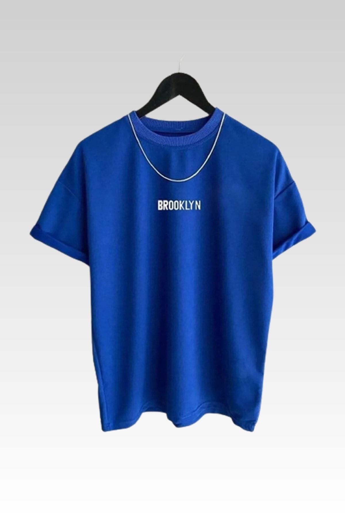 MODAGEN Unisex Brooklyn Baskılı 3lü Paket Kahve-gri-beyaz T-shirt