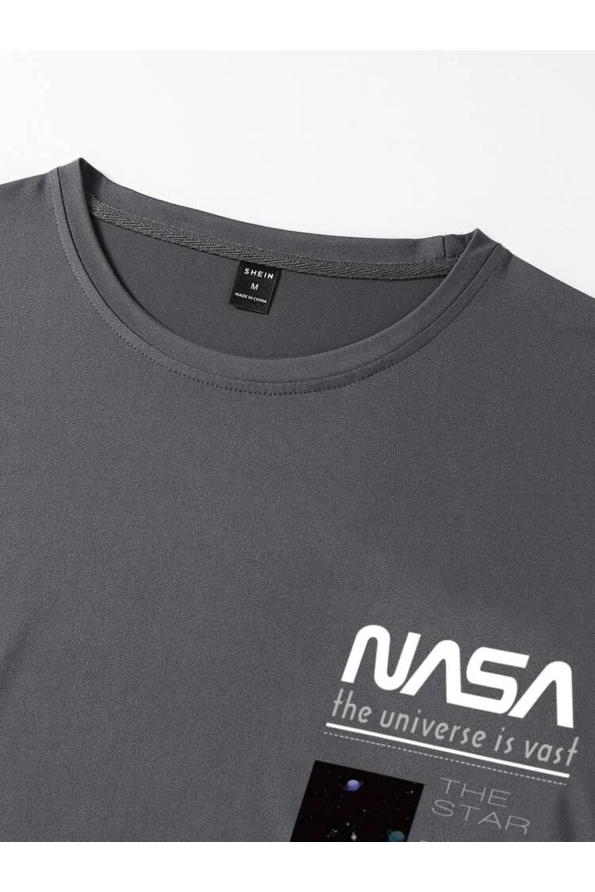 MOONBULL Erkek NASA The Star Baskılı Oversize T-shirt