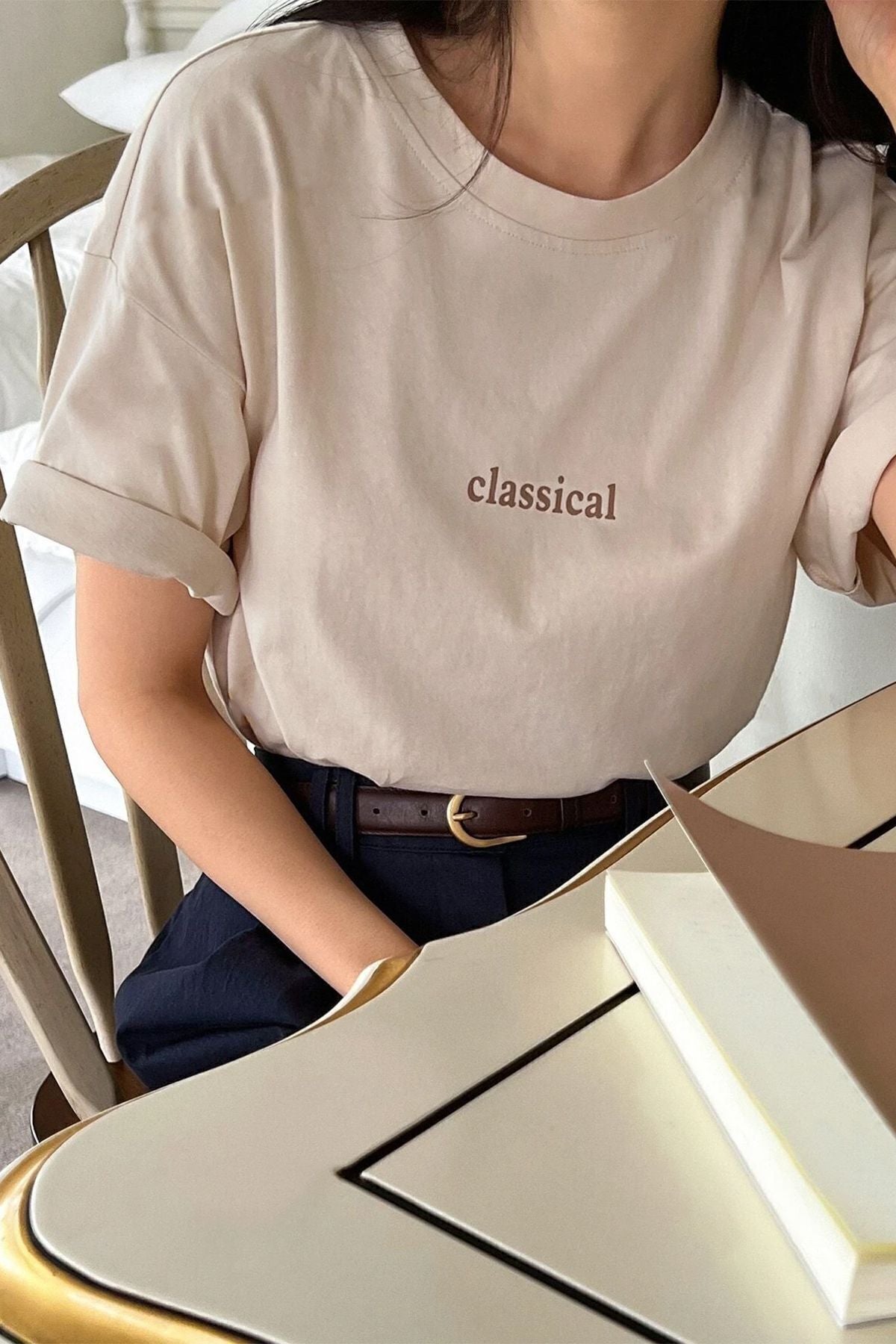 uyguntarz Unisex Classical Baskılı Oversize Tshirt