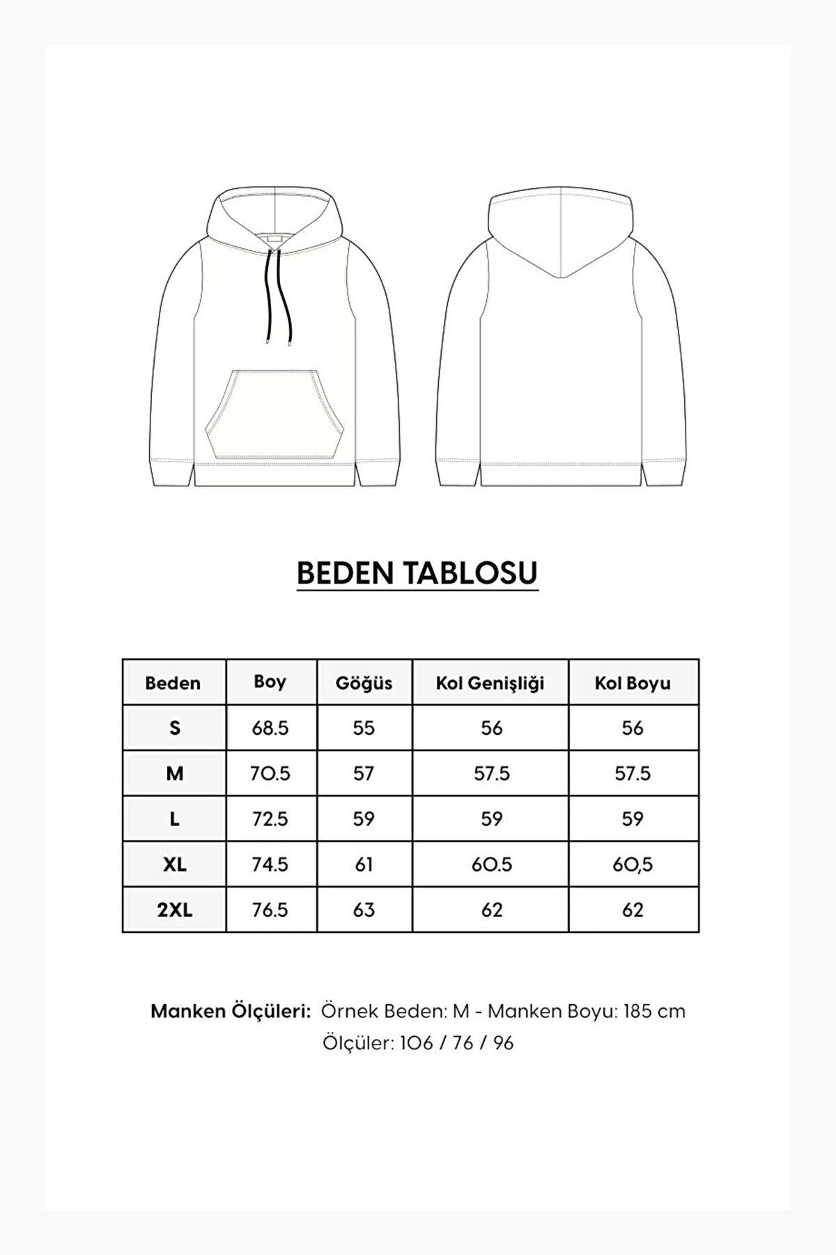 trendgar Studio Baskılı Unisex Kanguru Cepli Kapüşonlu Sweatshirt Hoodie Sweat