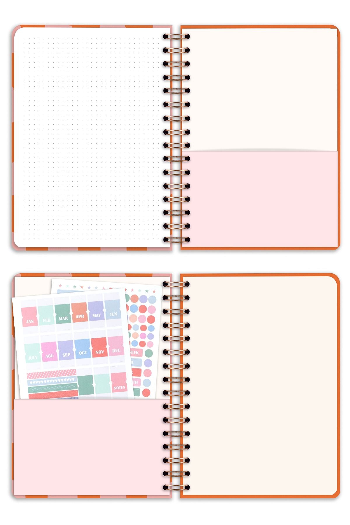 Matt Notebook 2025 Yılı A5 Ajanda Spiralli 15x21 cm - 12 Aylık