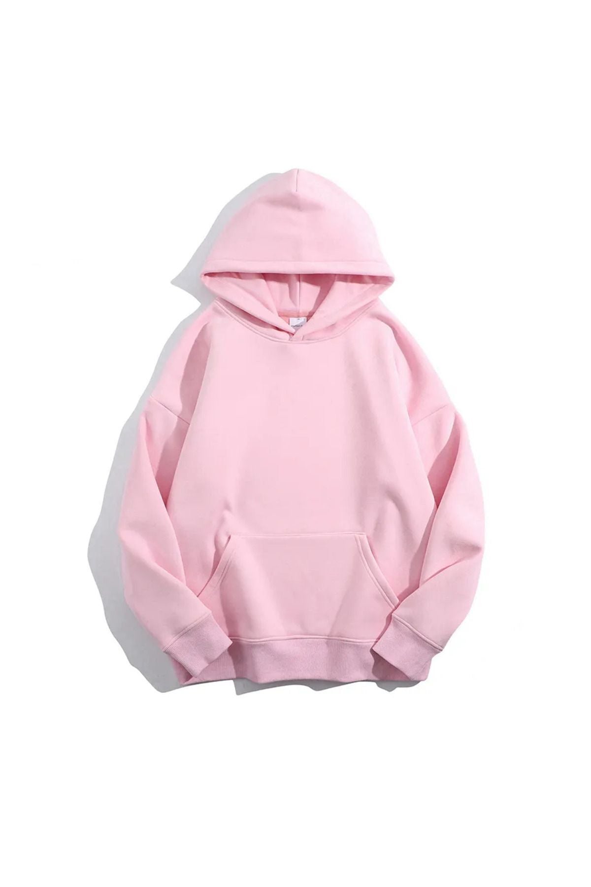 LA GULER Unisex Basic Kapüşonlu Baskısız Düz Oversize Geniş 3 Iplik %100 Pamuklu Hoodie Sweatshirt..