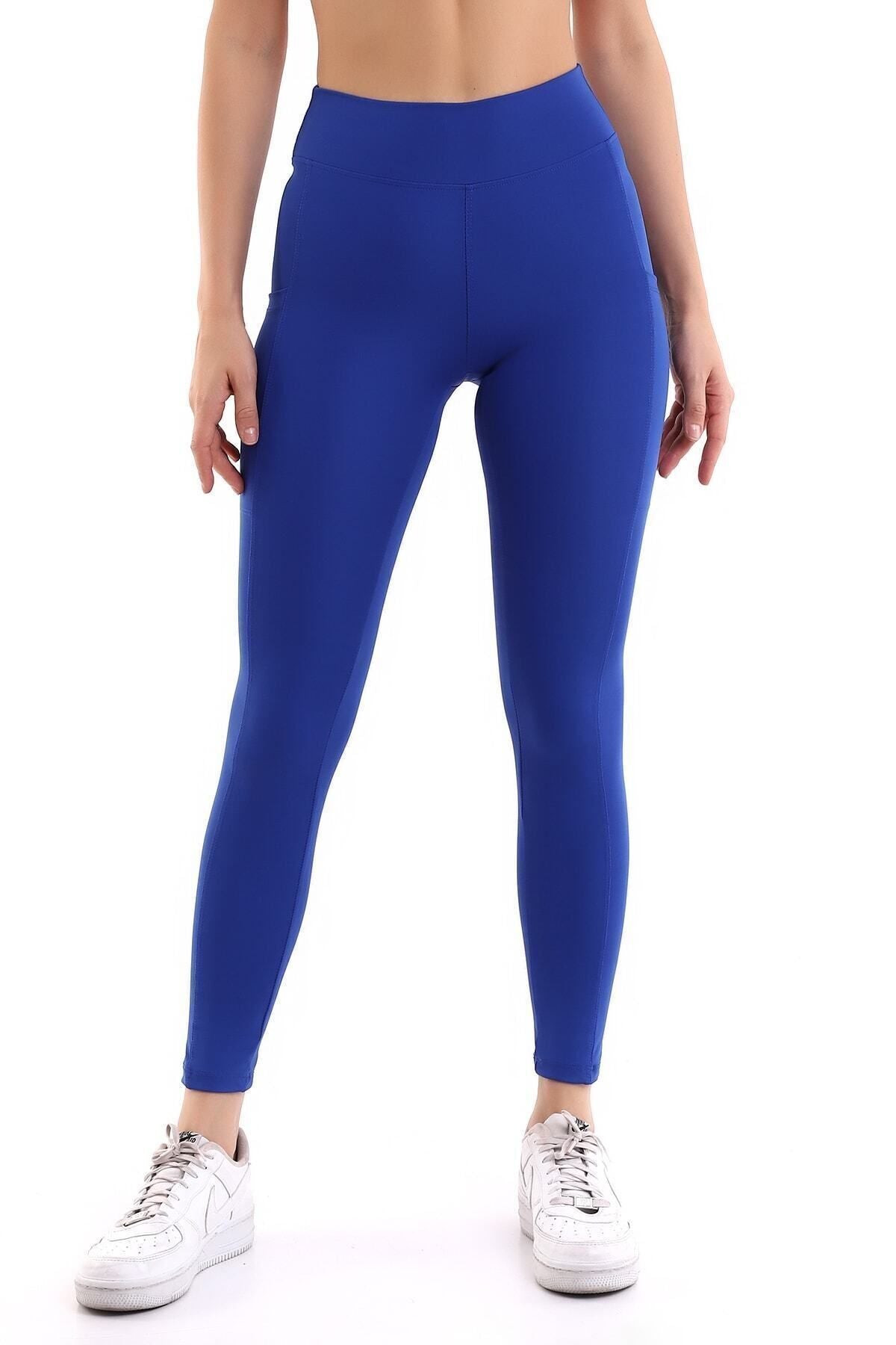 EMFURE Siyah Kadın Spor Tayt Çift Cepli Sıkılaştırıcı Toparlayıcı Yüksek Bel Sporcu Taytı Leggings Fitness