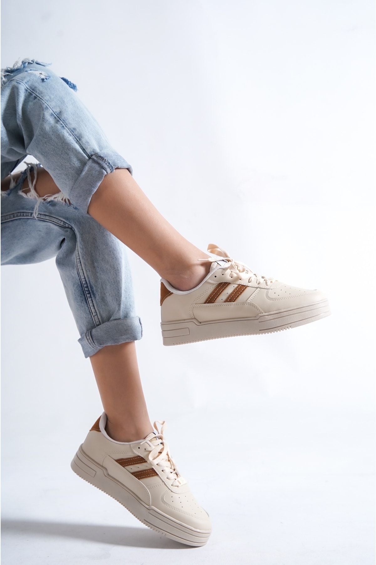 Moda Değirmeni Beyaz - Kadın Air Sneaker Md1147-101-0001