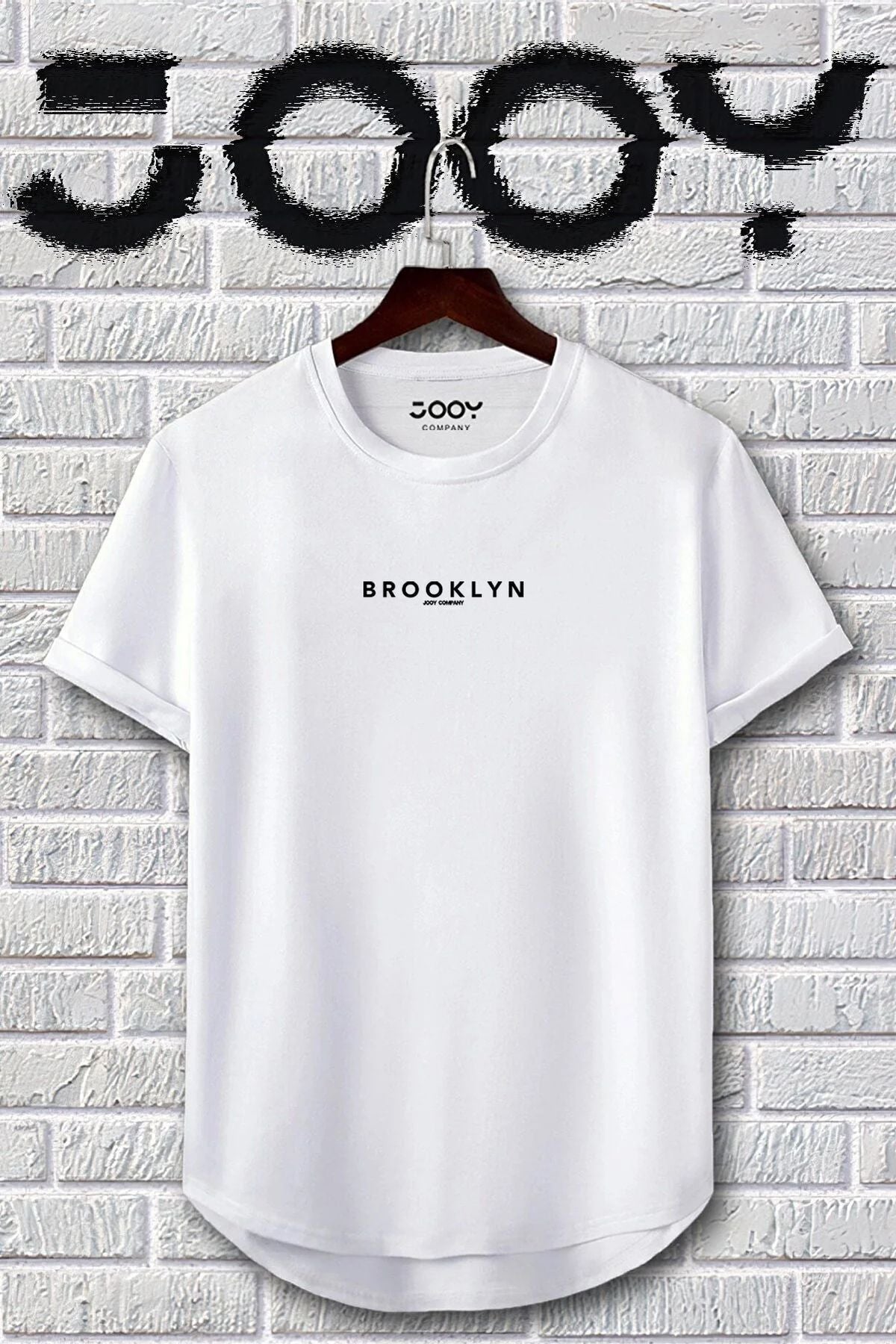 Jooy Company Brooklyn Baskılı Siyah Beyaz Oval Kesim Tshirt 2'li Set