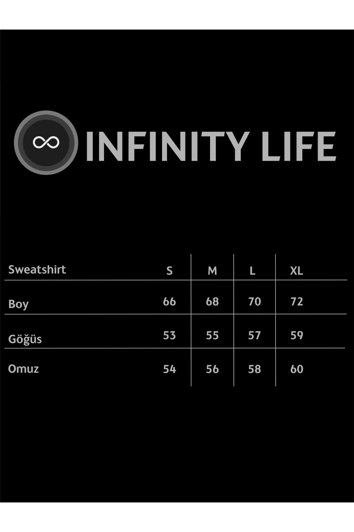 İNFİNİTY LİFE (3 İPLİK) Kadın Kalp Baskılı Bisiklet Yaka Oversize Sweatshirt