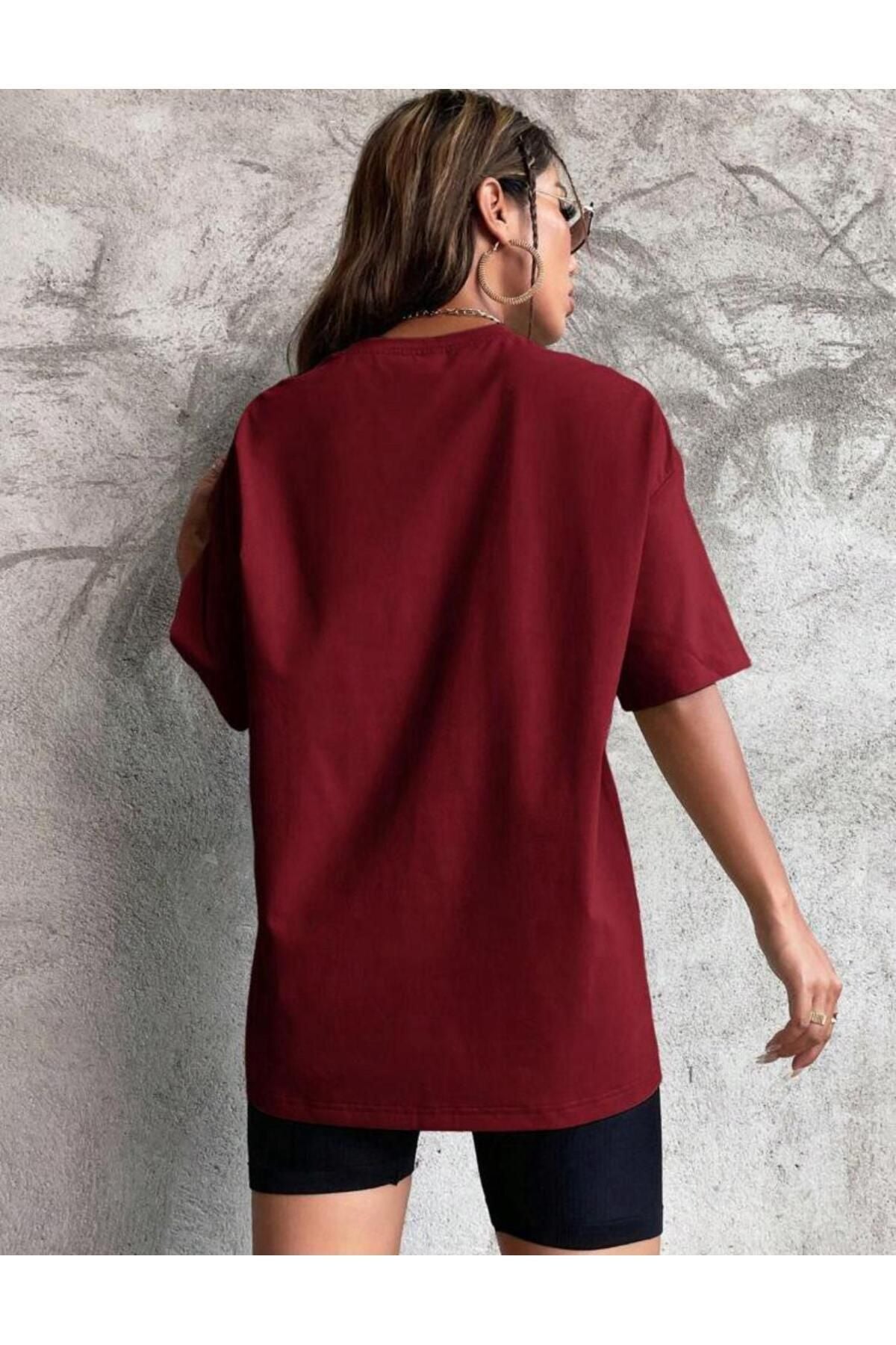 FAVORİST PAPATYA Baskılı Yazlık Pamuklu Kumaş Oversize Kalıp Tshirt