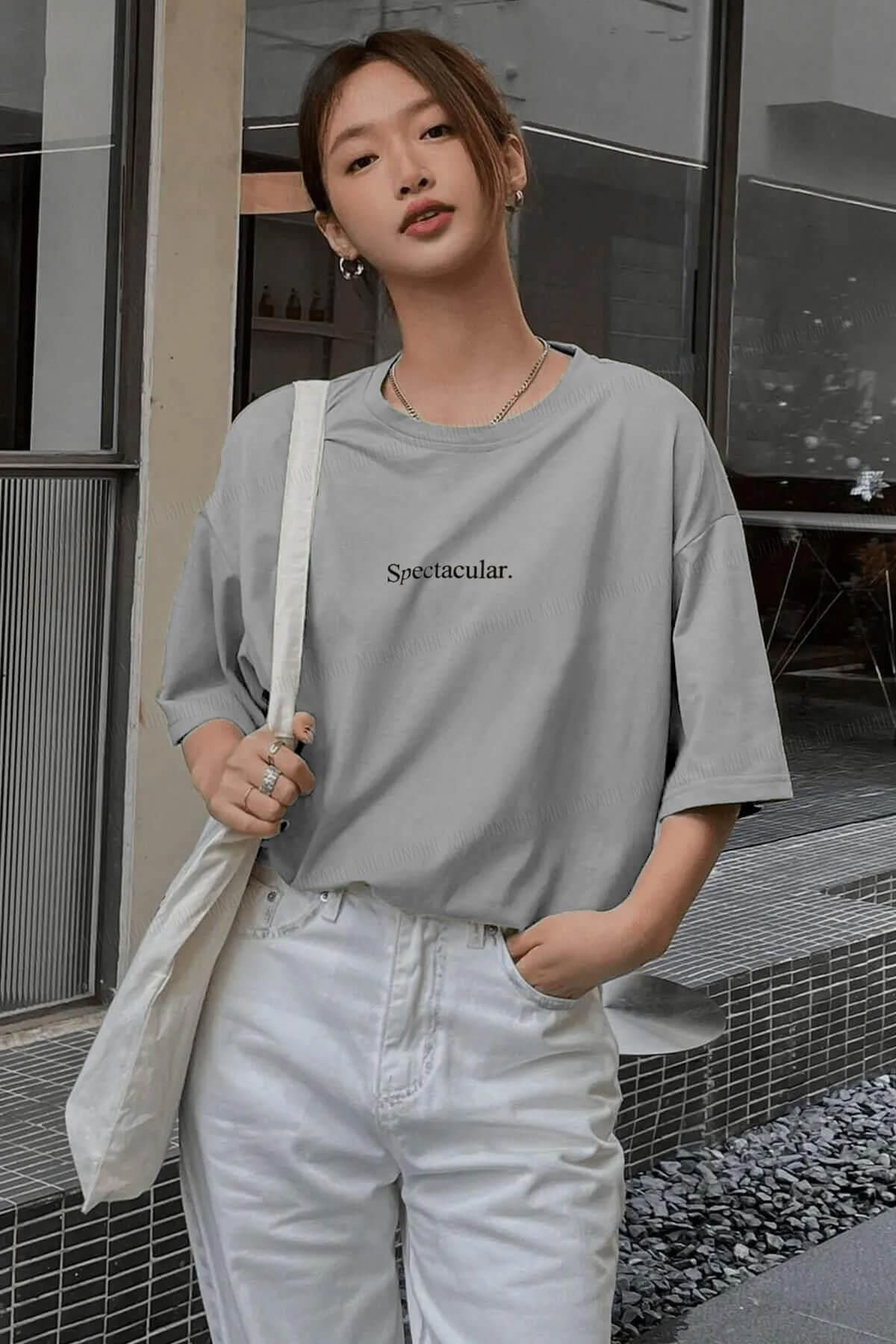 Teenage Millionaire Spectacular Siyah Oversize Salas Boyfriend Kadın T-shirt