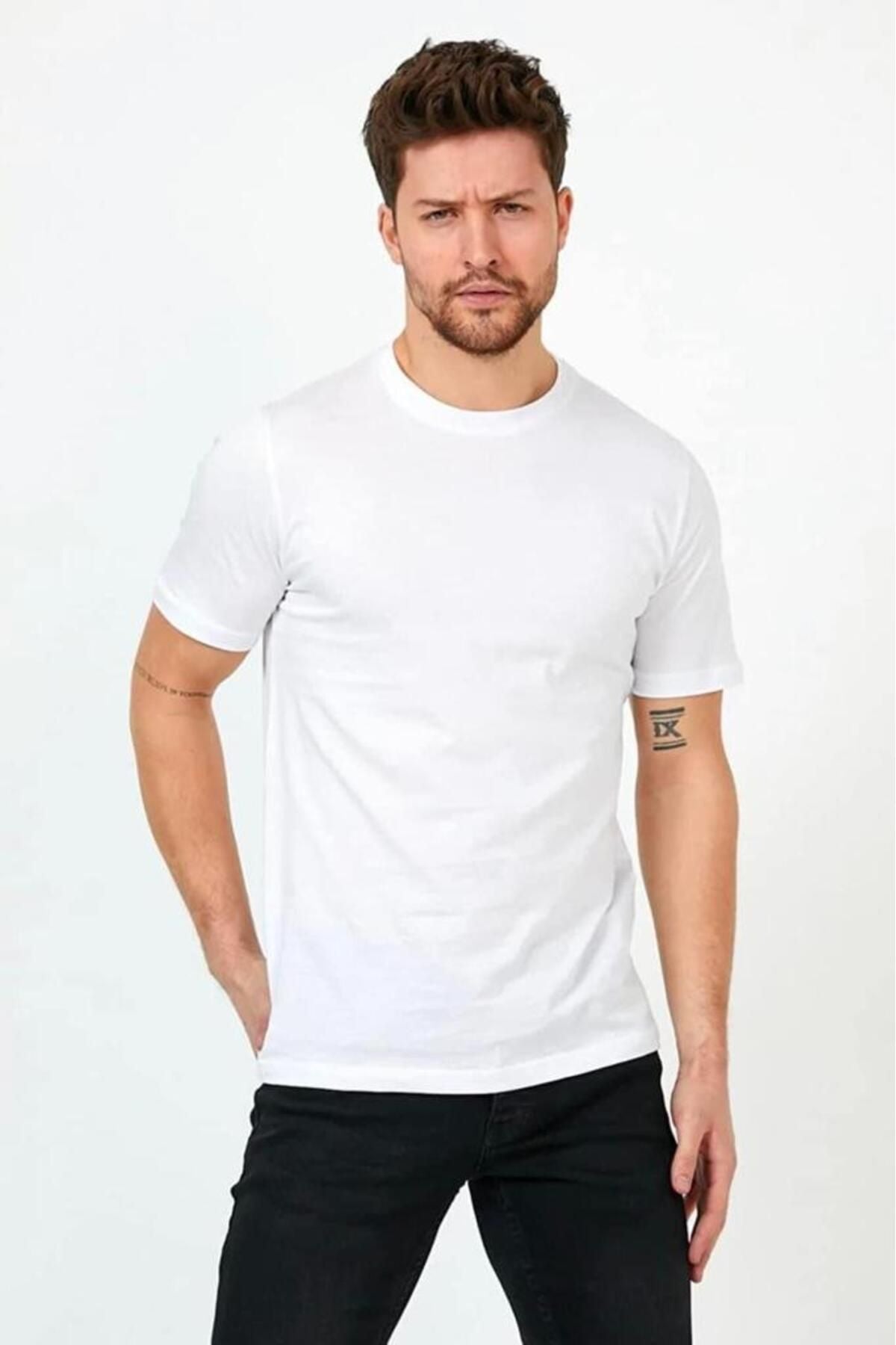 CLIPMAN Erkek Slim Fit Basic T-shirt 5'li