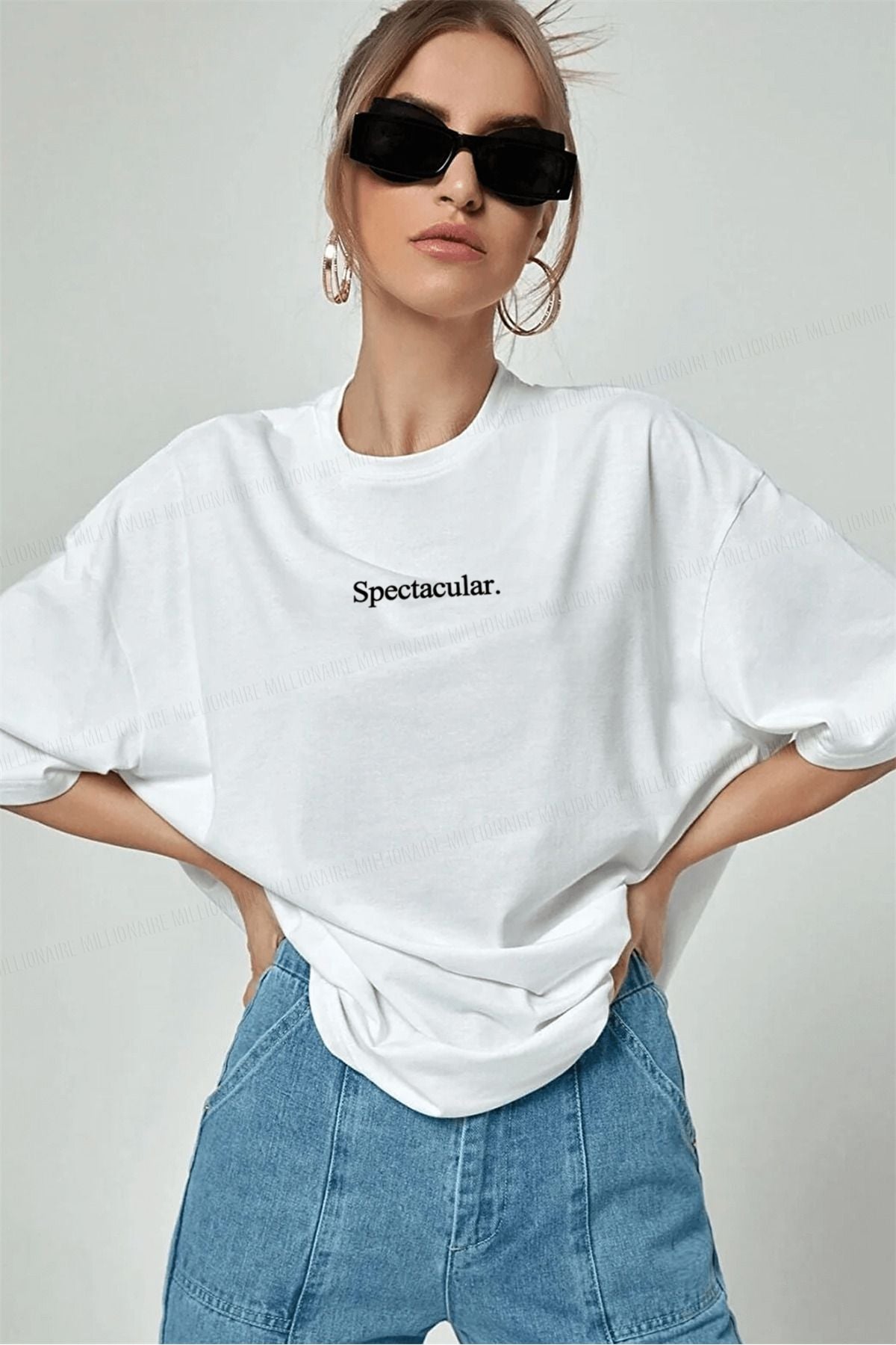 Teenage Millionaire Spectacular Açık Yeşil Oversize Salas Boyfriend Kadın T-shirt