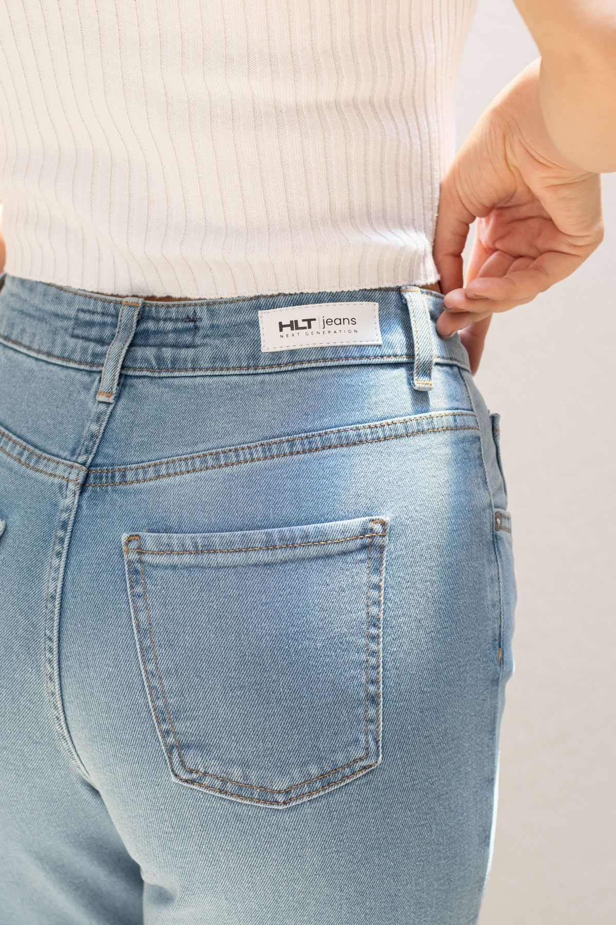 HLT JEANS Koyu Mavi Kadın Wide Leg Jean Yüksek Bel Palazzo Likralı Esnek Kot Pantolon Jessica-kymavi