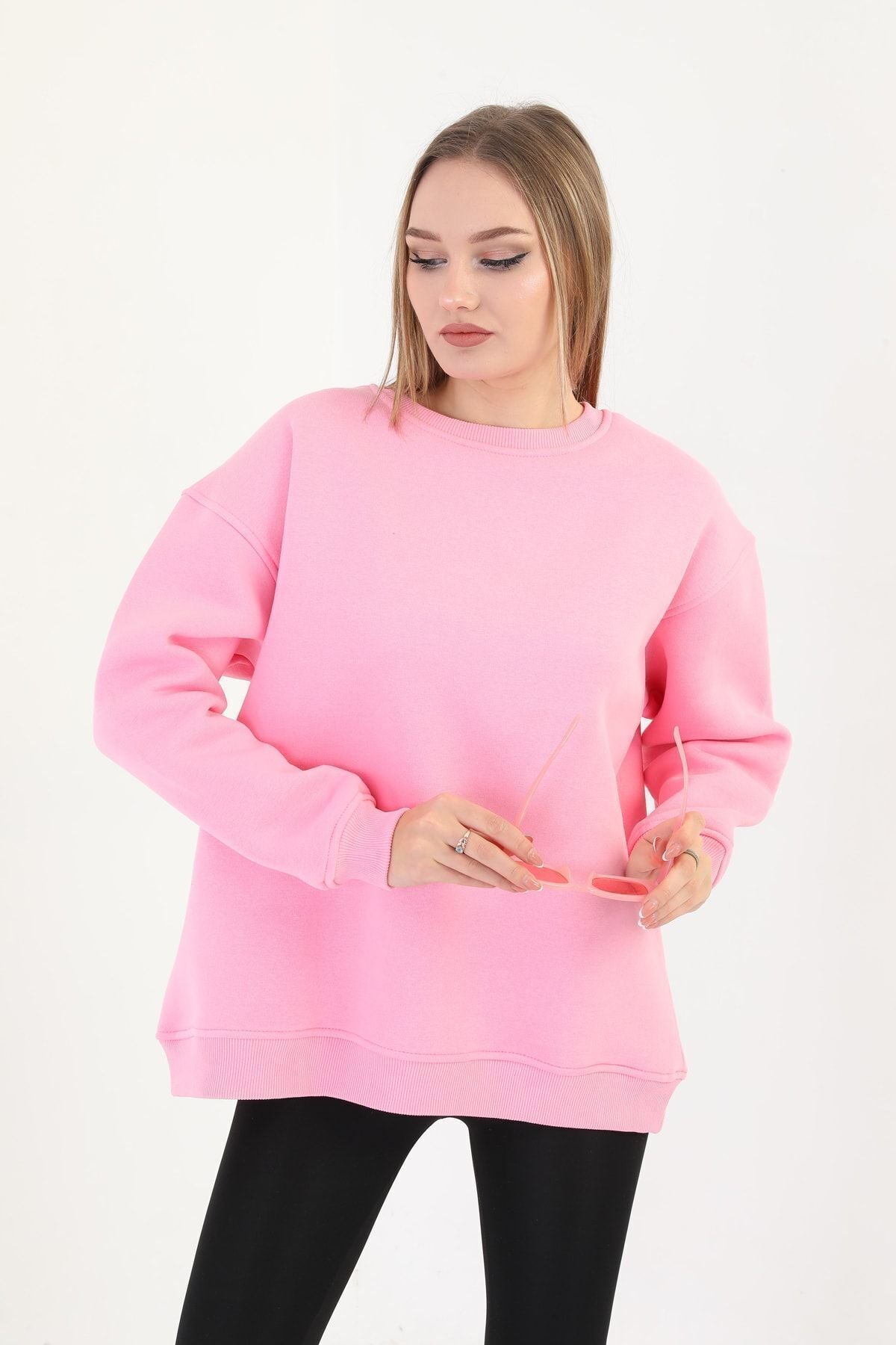 batı Bisiklet Yaka Oversize Sweetshirt