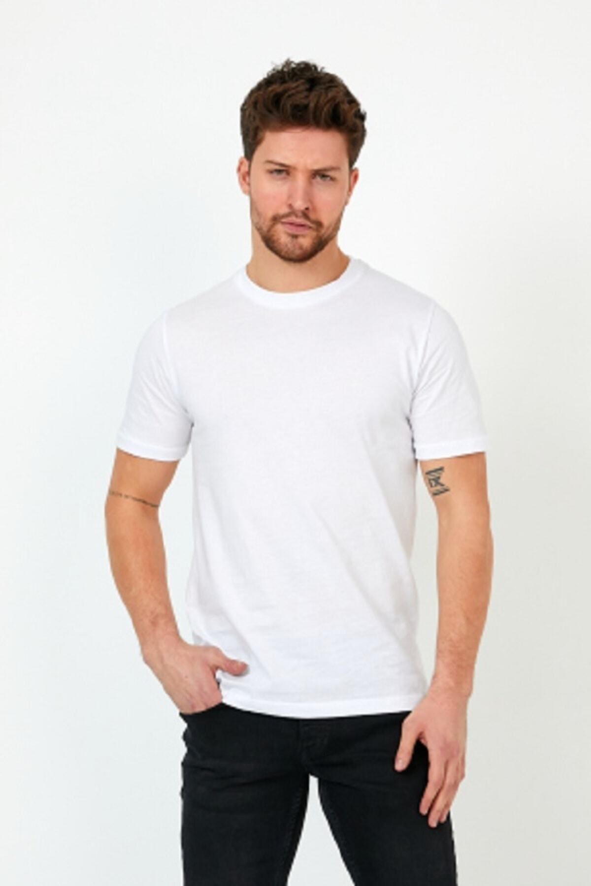 CLIPMAN Erkek Slim Fit Basic T-shirt 5'li