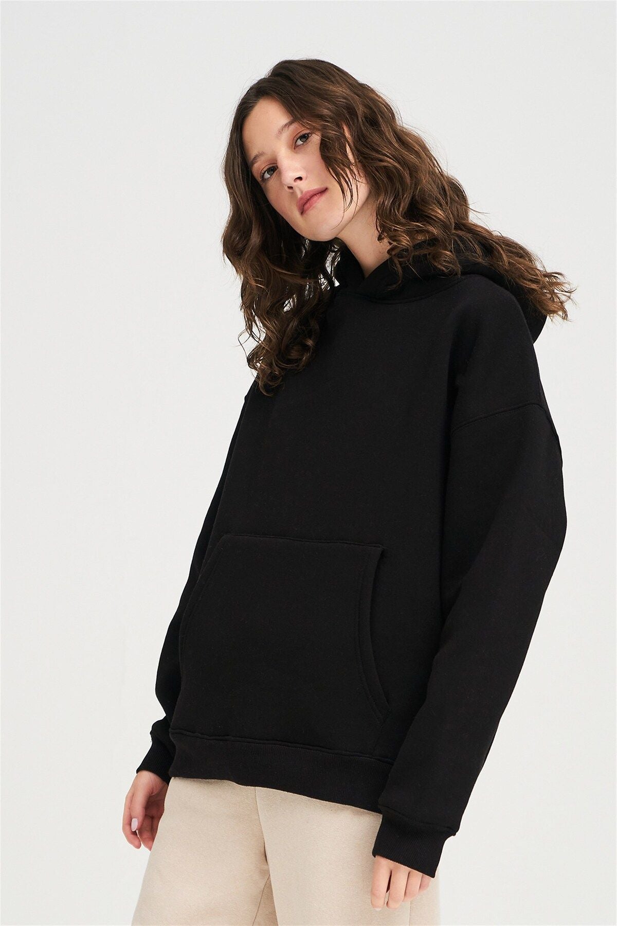 Trendiz Unisex Antrasit Basic Sweatshirt Hoodie