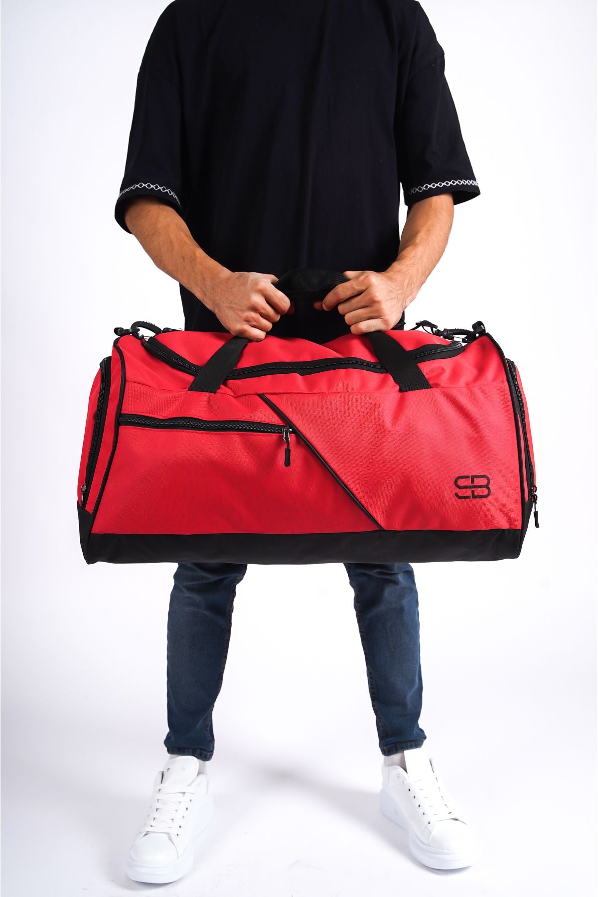 Solo Bag Ayakkabı Gözlü Termoslu Büyük Boy Unisex Siyah Spor Fitness Ve Seyahat Çantası