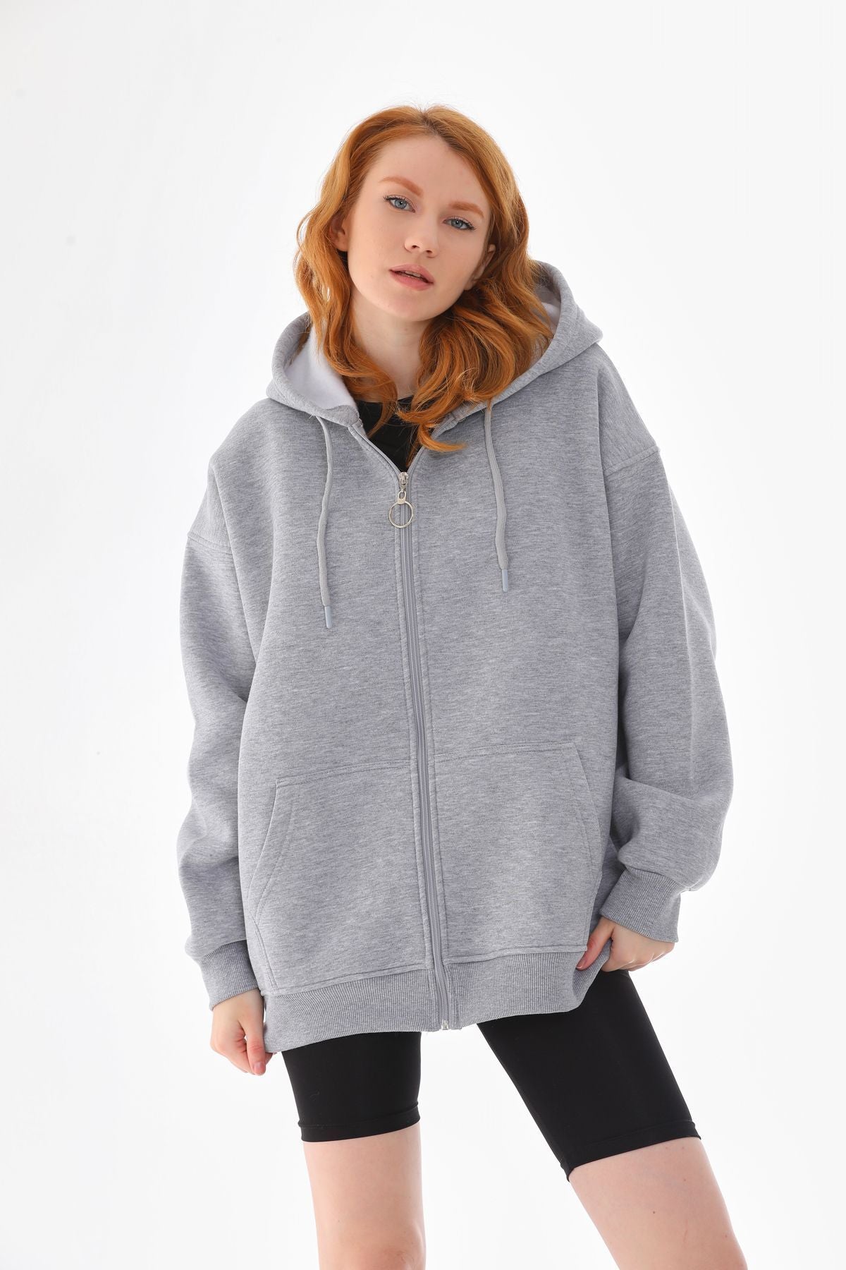 Batı Styling Lisa Fermuarlı Oversize Sweatshirt