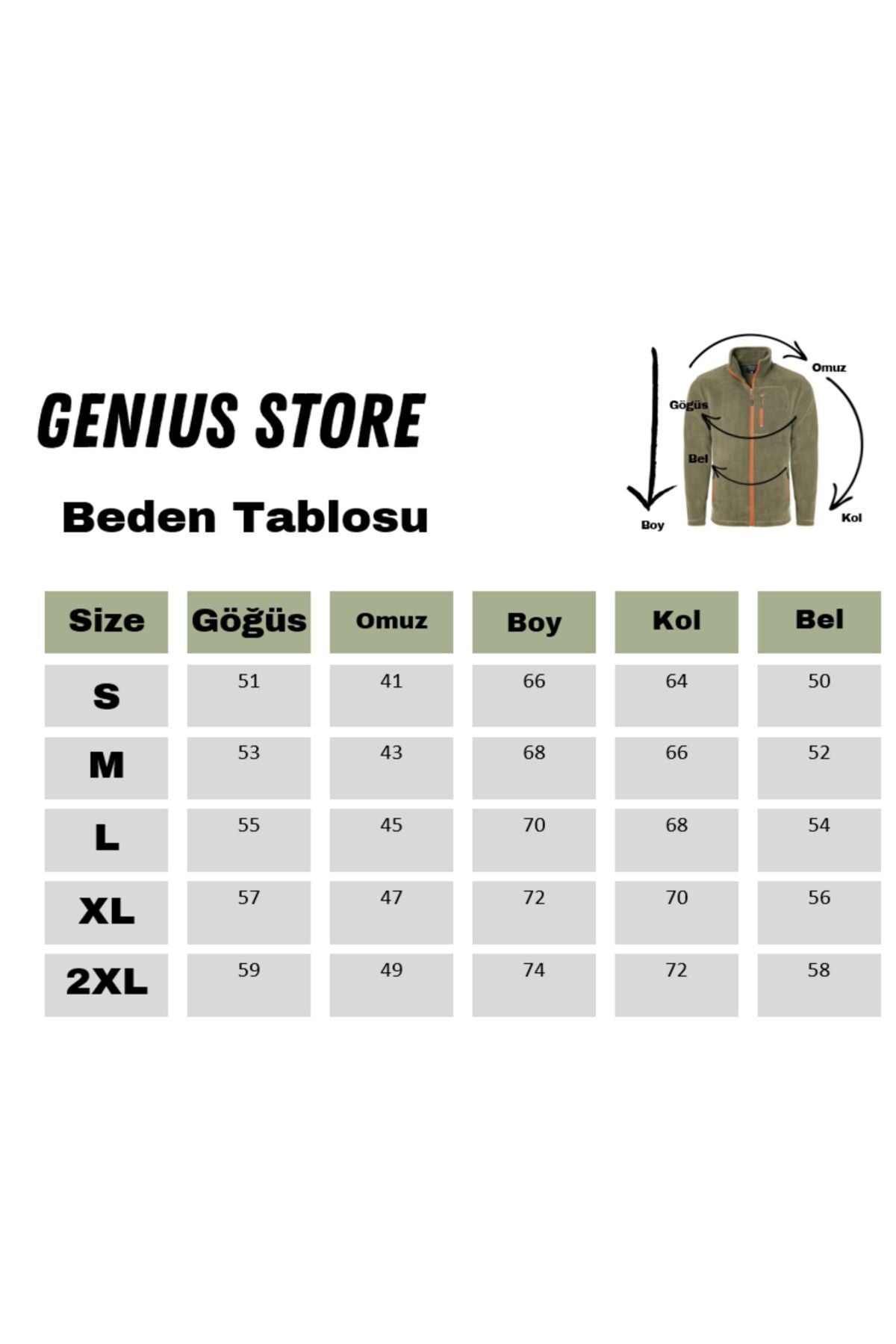 GENIUS STORE Erkek Polar Tam Fermuarlı 3 Cepli Outdoor Polar Ceket Tactical Flecee Polar-gns