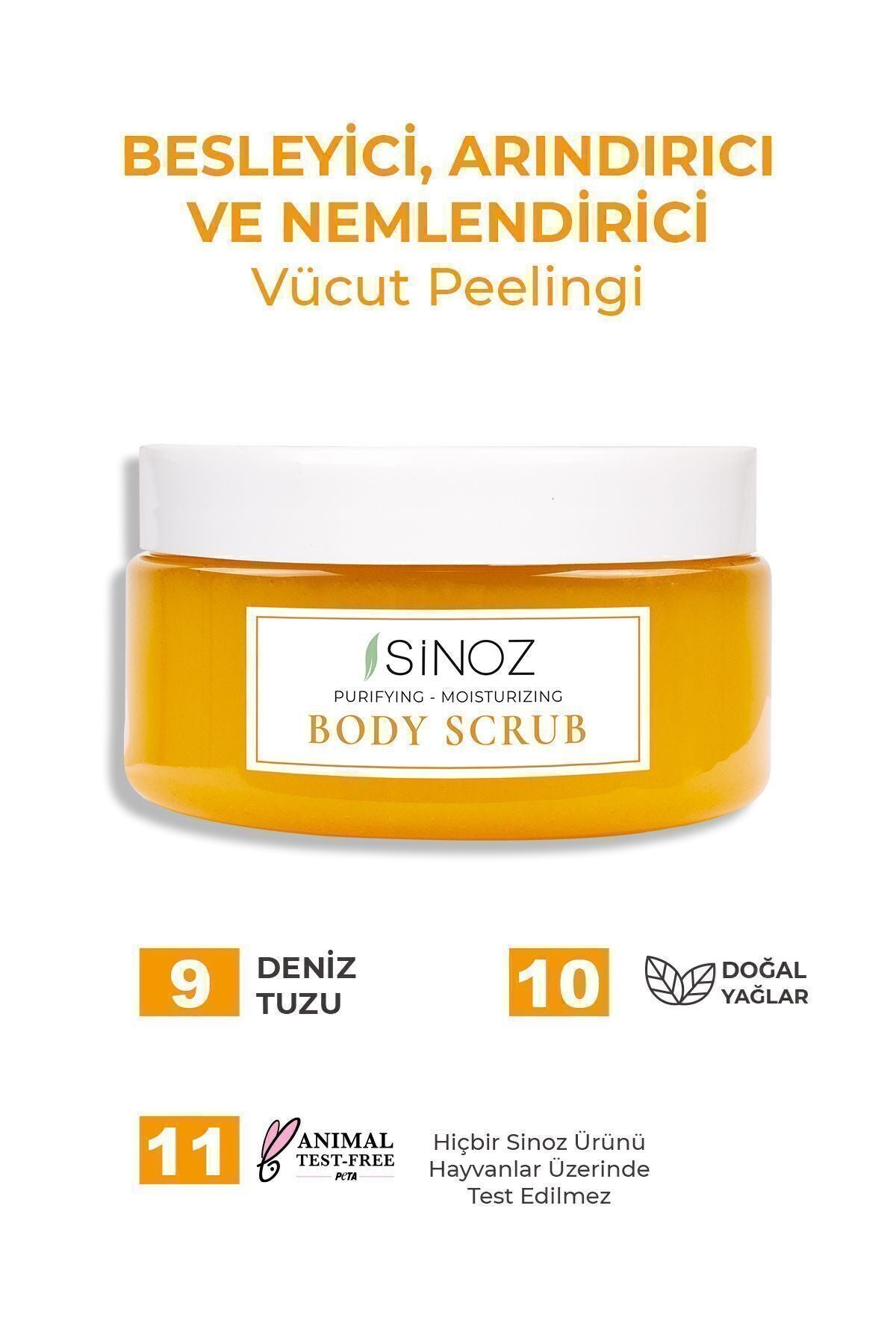 Sinoz Body Scrub Besleyici Arındırıcı Nemlendirici Vücut Peelingi 300 gr