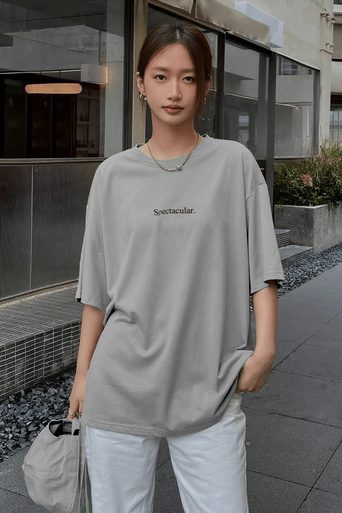 Teenage Millionaire Spectacular Siyah Oversize Salas Boyfriend Kadın T-shirt