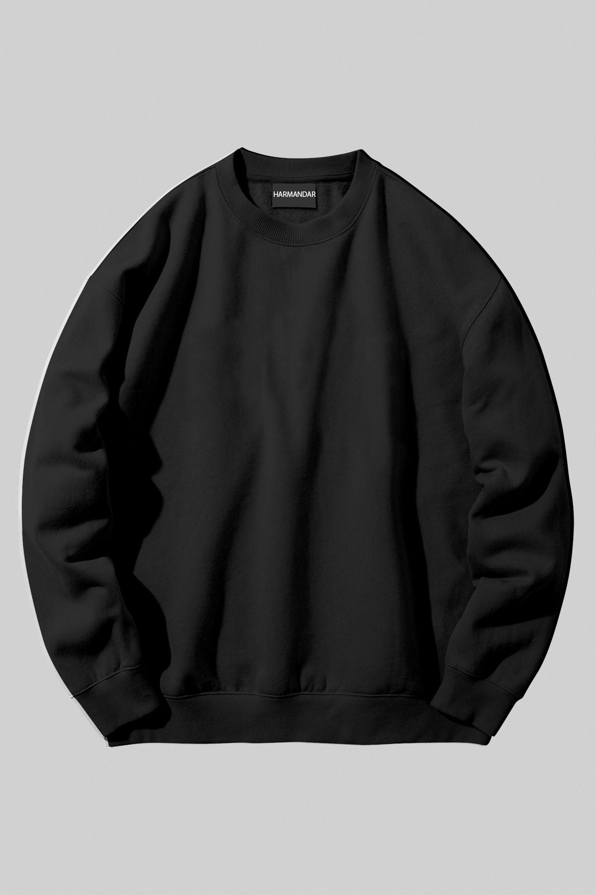 Harmandar Baskısız Siyah Cepli Kapüşonlu Sweatshirt Hoodie (OKUL SWEATSHİRT)