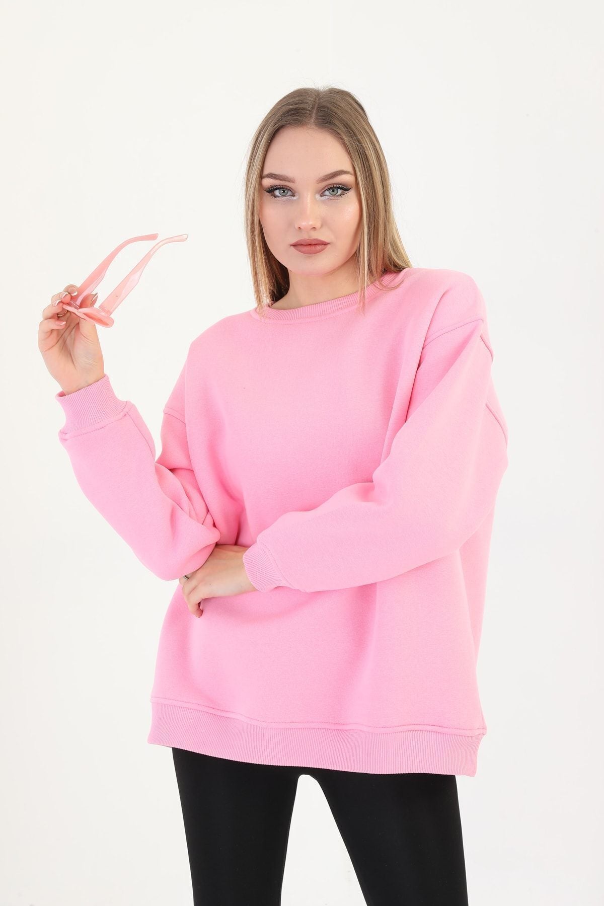 batı Bisiklet Yaka Oversize Sweetshirt