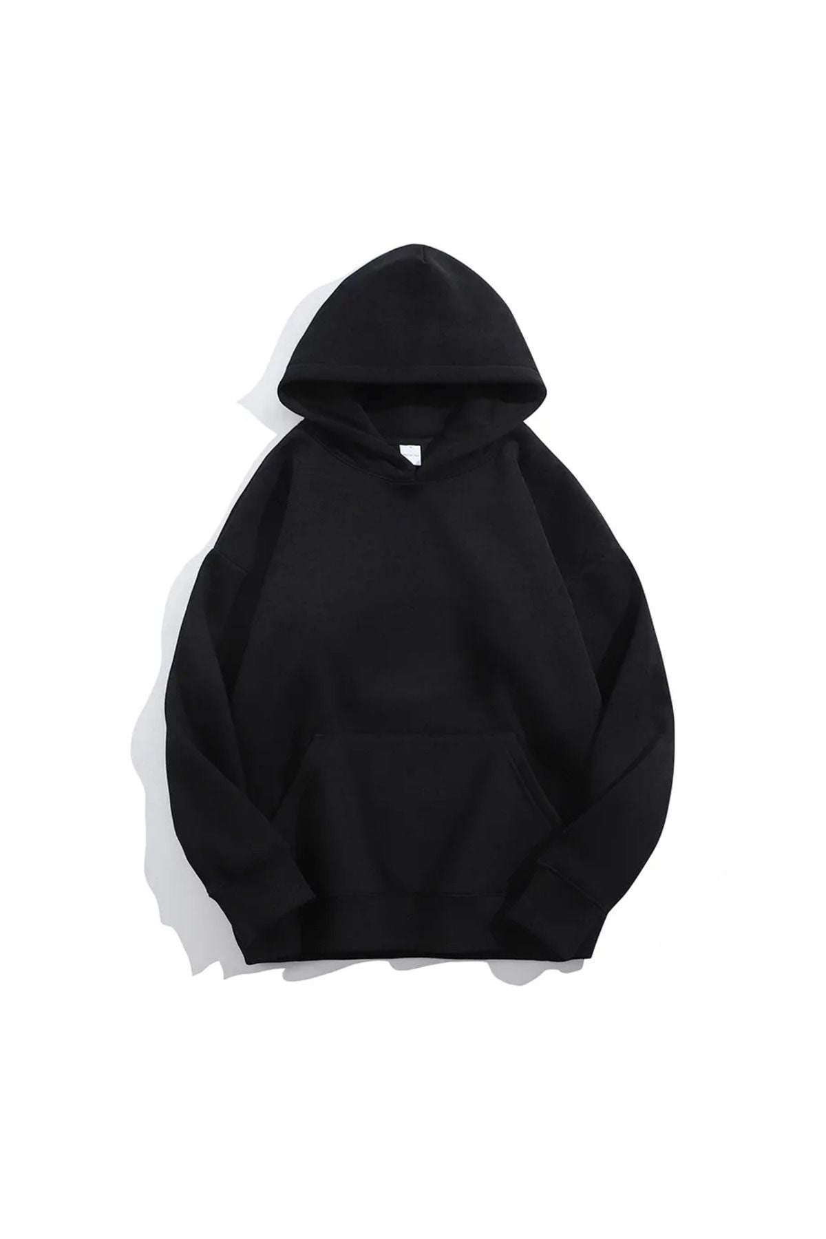 LA GULER Unisex Basic Kapüşonlu Baskısız Düz Oversize Geniş 3 Iplik %100 Pamuklu Hoodie Sweatshirt..