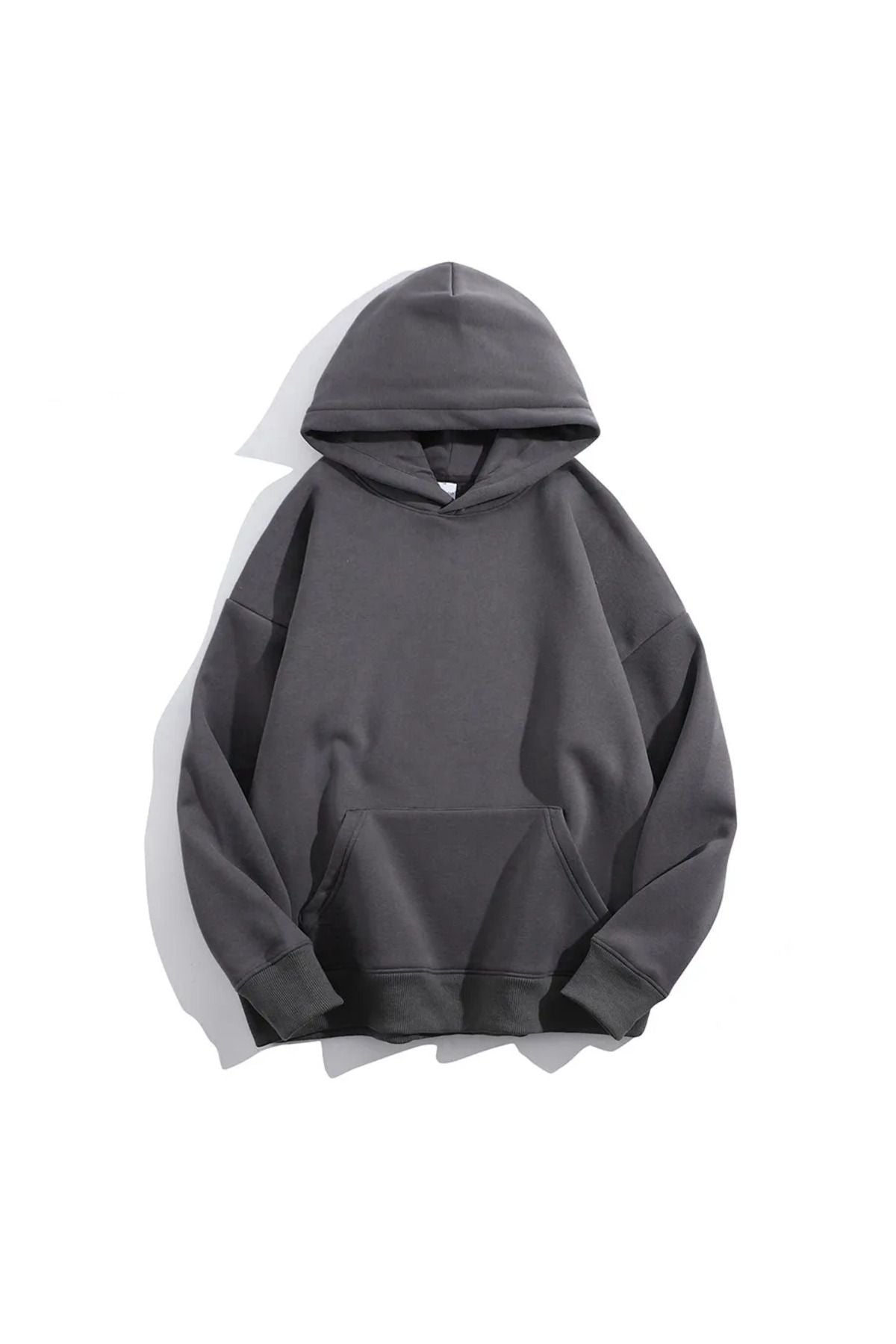 LA GULER Unisex Basic Kapüşonlu Baskısız Düz Oversize Geniş 3 Iplik %100 Pamuklu Hoodie Sweatshirt..