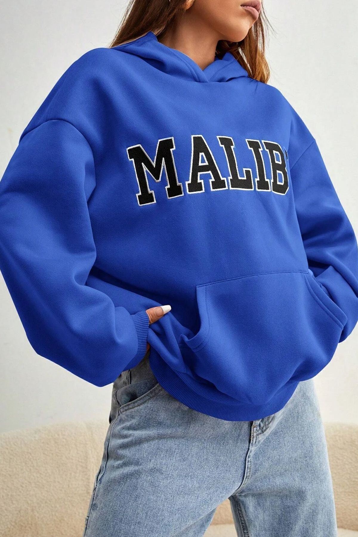 uyguntarz Unisex Malıbu Baskılı Oversize Sweatshirt