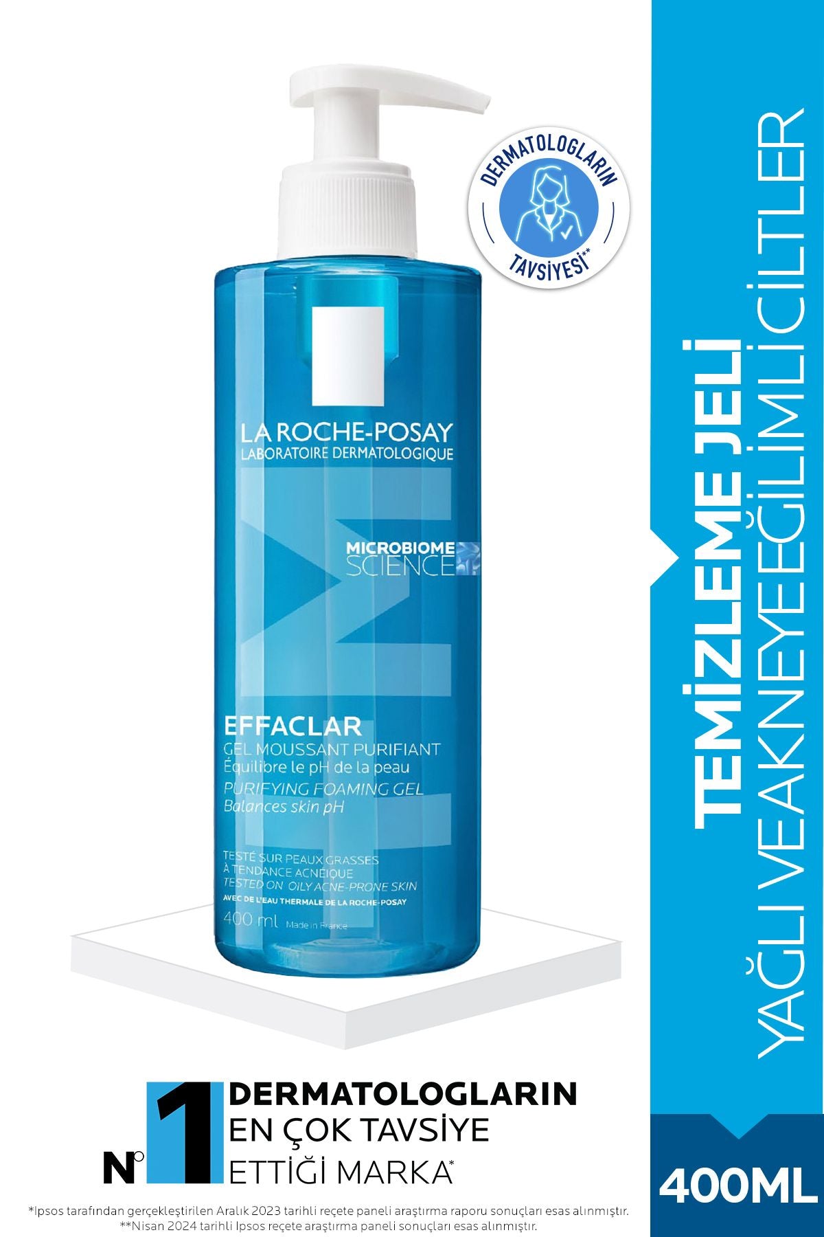 La Roche Posay Effaclar Jel Yağlı/Akneye Eğilim Gösteren Ciltler İçin Yüz Temizleme Jeli 400 ml