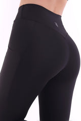 EMFURE Siyah Kadın Spor Tayt Çift Cepli Sıkılaştırıcı Toparlayıcı Yüksek Bel Sporcu Taytı Leggings Fitness