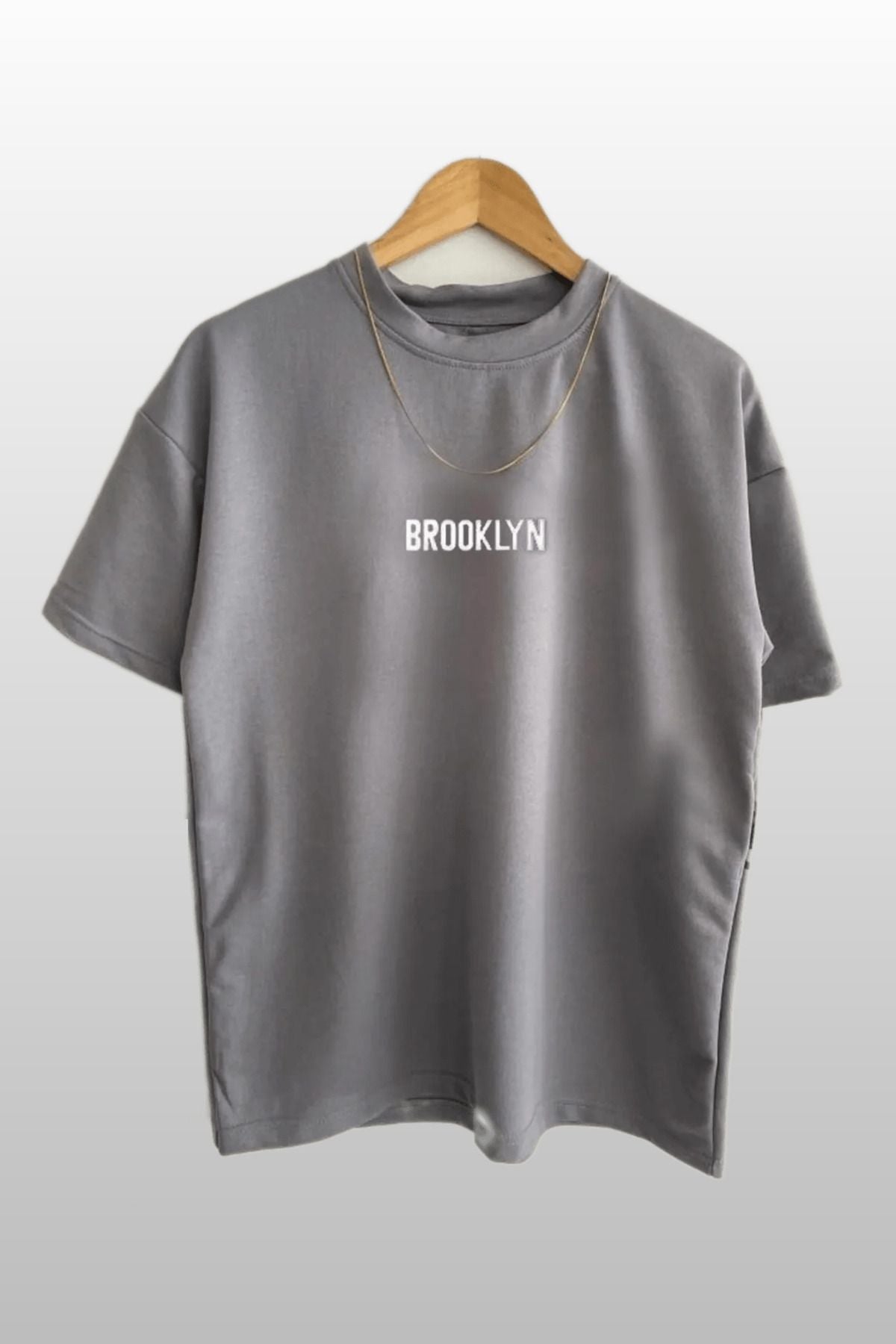 MODAGEN Unisex Brooklyn Baskılı 3lü Paket Kahve-gri-beyaz T-shirt