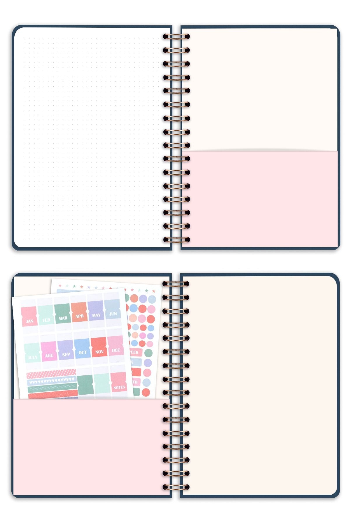 Matt Notebook 2025 Yılı A5 Ajanda Spiralli 15x21 cm - 12 Aylık