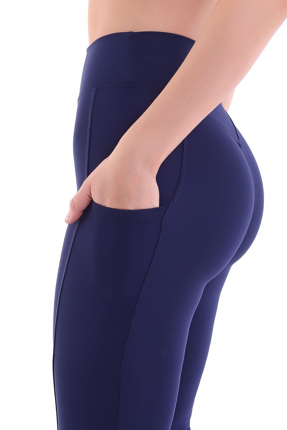 EMFURE Siyah Kadın Spor Tayt Çift Cepli Sıkılaştırıcı Toparlayıcı Yüksek Bel Sporcu Taytı Leggings Fitness