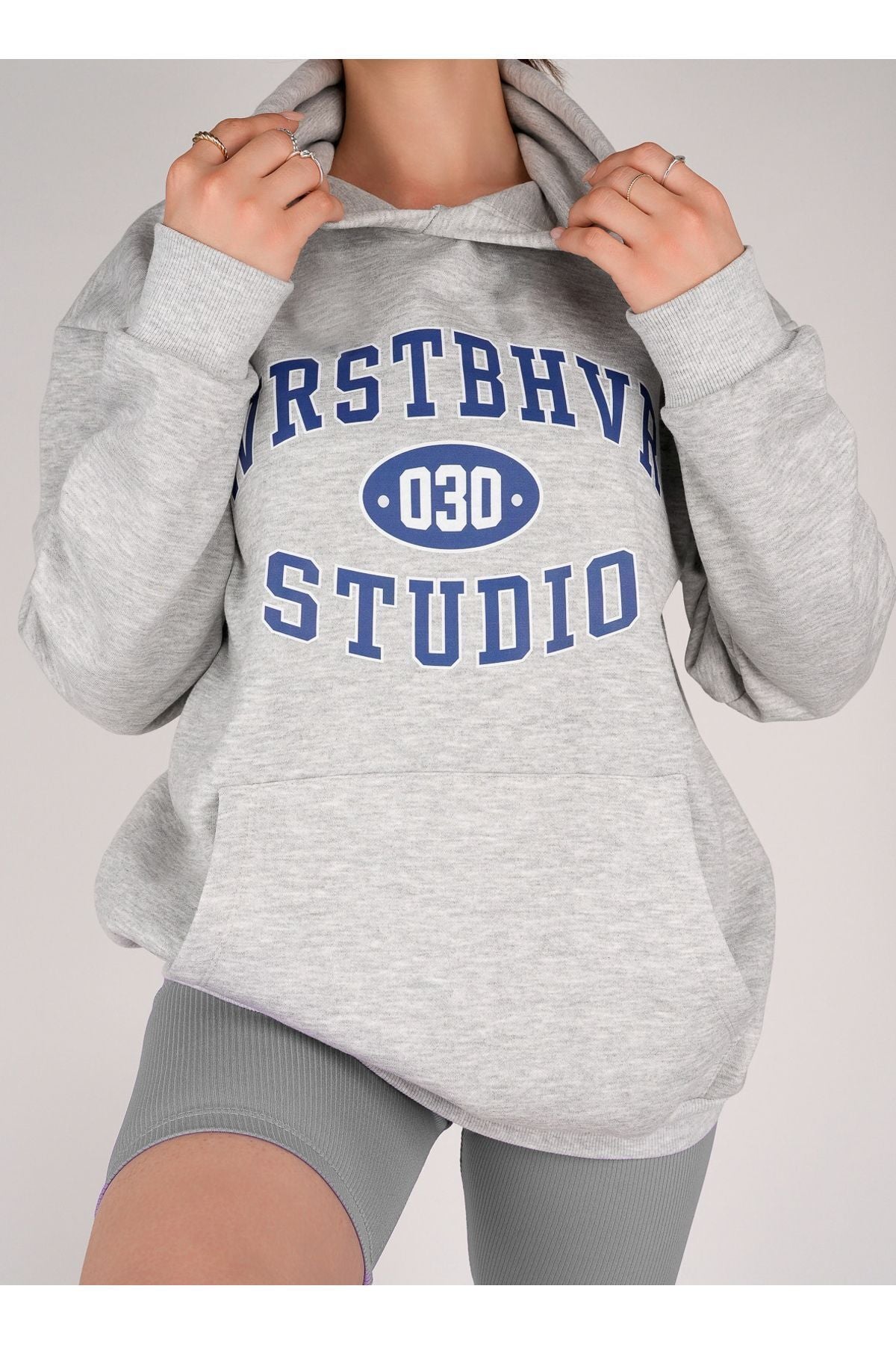 trendgar Studio Baskılı Unisex Kanguru Cepli Kapüşonlu Sweatshirt Hoodie Sweat