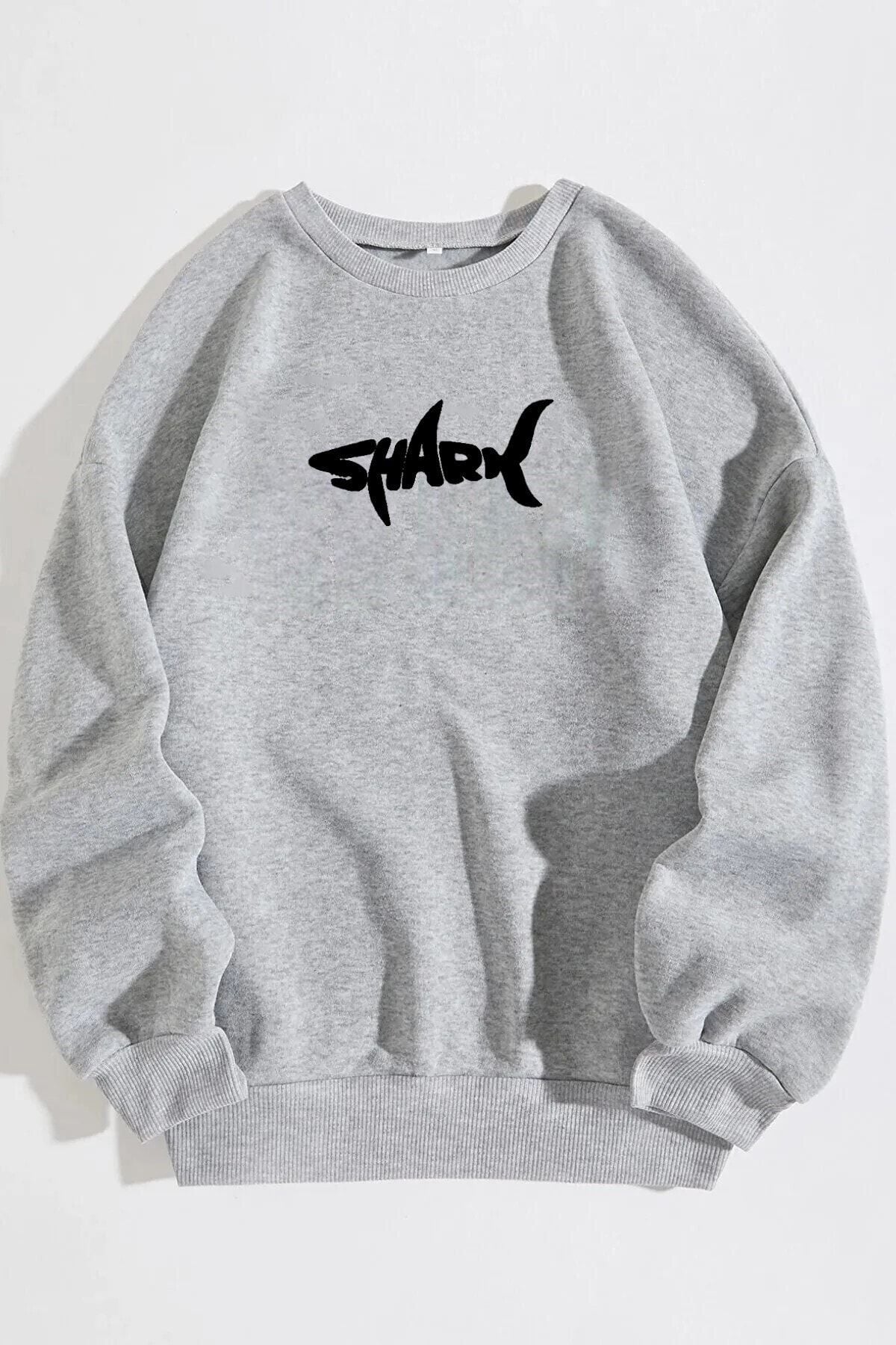 Rokeby Unisex Shark Baskılı Oversize Sweatshirt