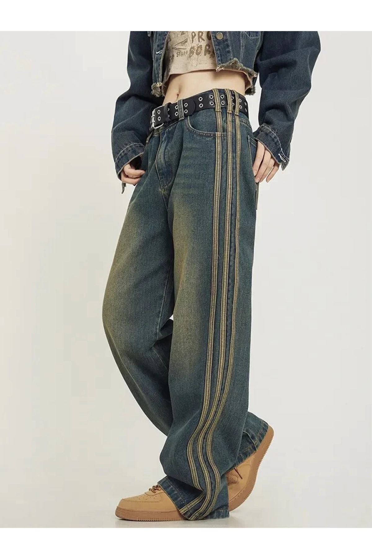 ramcy Pofidi Vintage Siyah Yıkamalı Baggy Jean