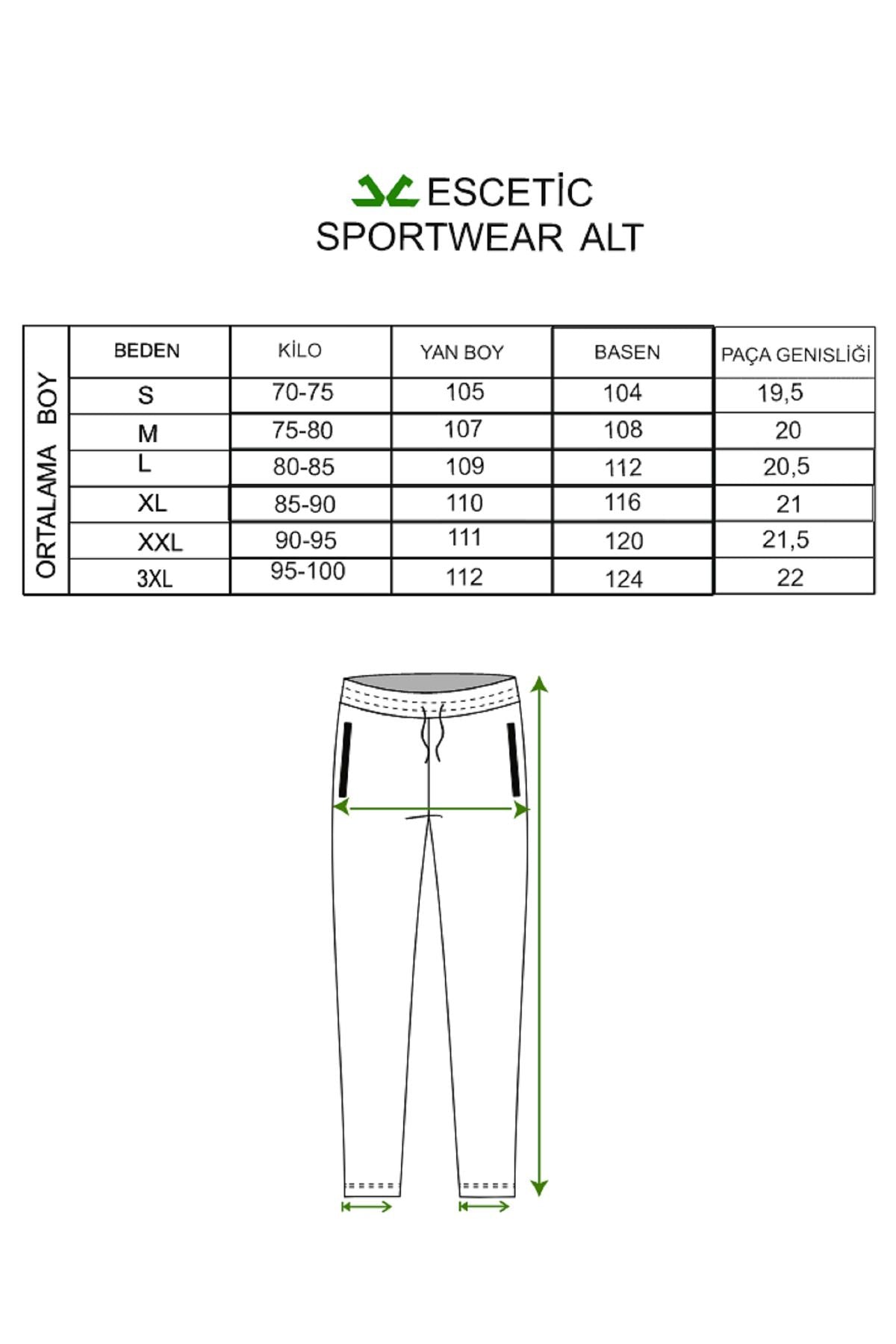 Escetic Erkek Lacivert Slimfit 2 Iplik 4 Mevsim Nefes Alabilen Pamuklu Pıtırcık Kumaş Spor Eşofman Altı 1879