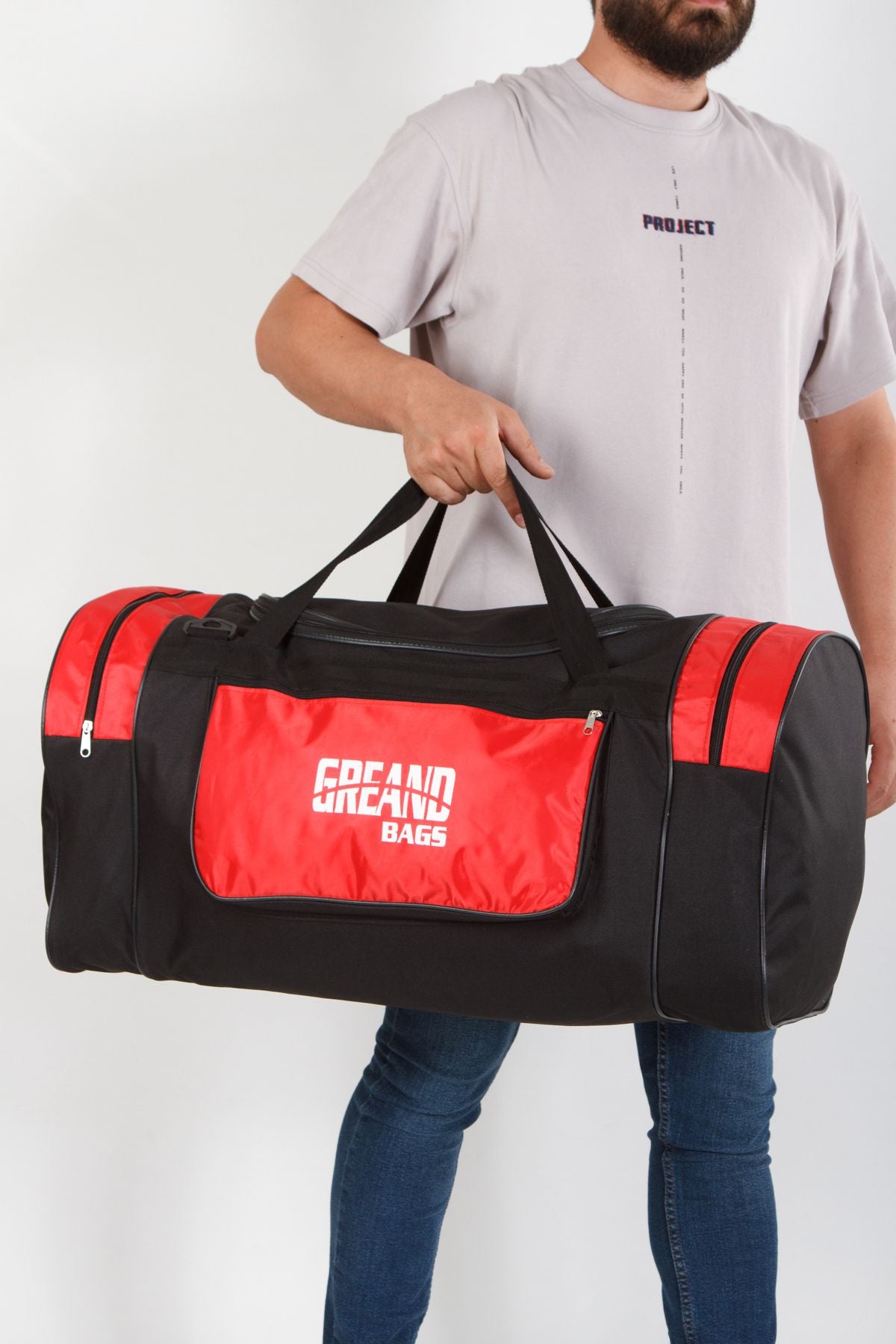 LandBags Unisex Siyah Valiz Çanta 4 Bölmeli Çanta Spor Çantası Seyahat Çantası El Ve Omuz Çantası