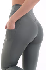 EMFURE Siyah Kadın Spor Tayt Çift Cepli Sıkılaştırıcı Toparlayıcı Yüksek Bel Sporcu Taytı Leggings Fitness