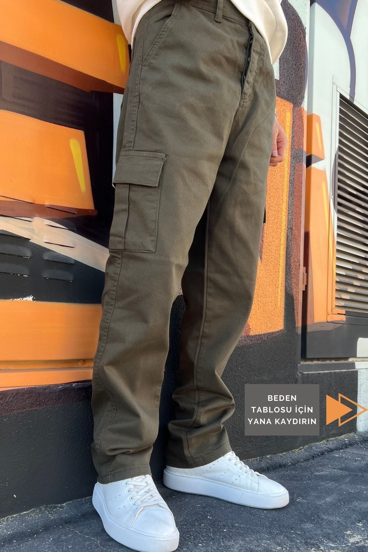 ElitWear Erkek Kargo Cepli Gabardin Baggy Pantolon