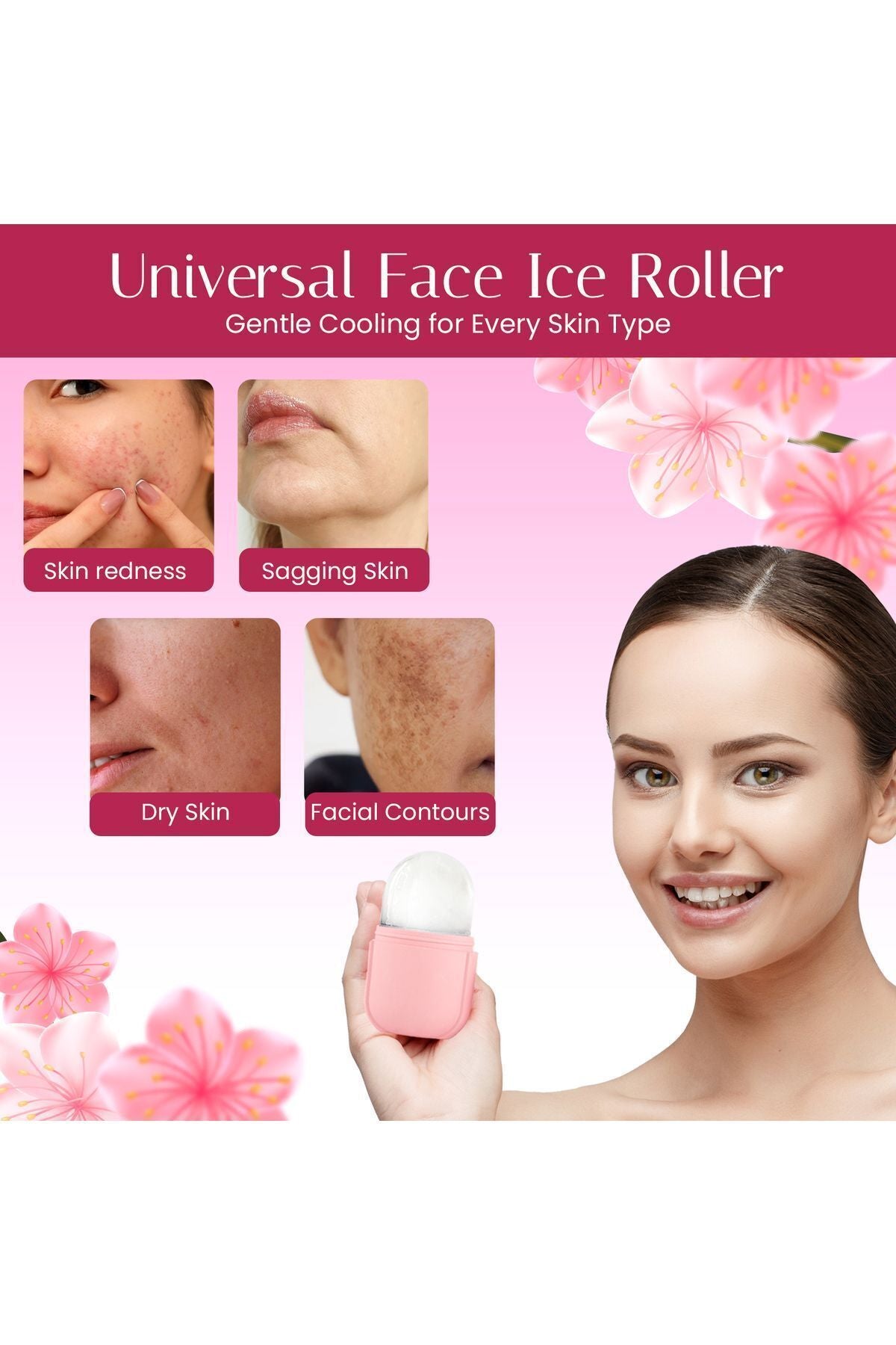 MİLANO HOME Contour Ice Cube Yüz Masaj Buzu Gua Sha Ice Roller Soğuk Terapi Doğal Bakım Ve Cilt Bakım Aleti