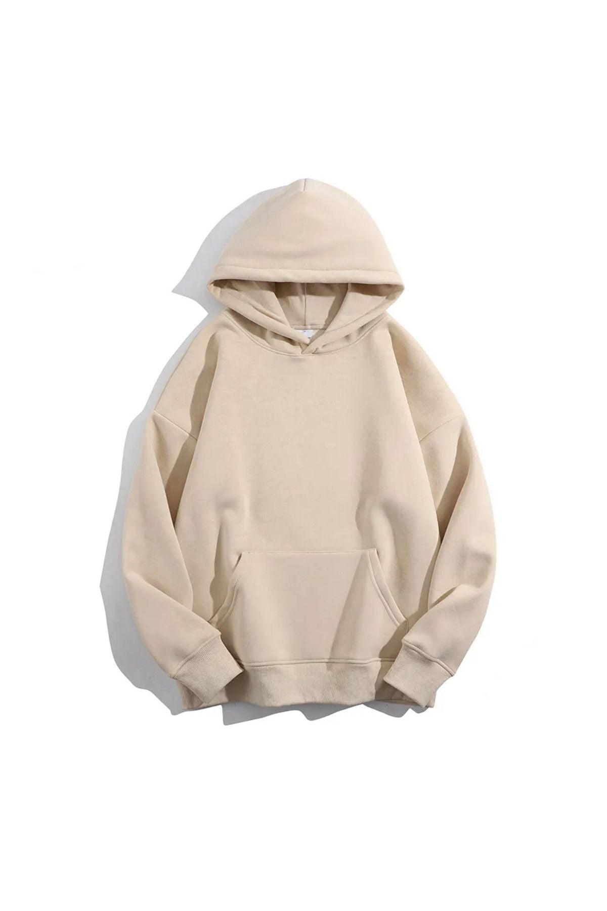 LA GULER Unisex Basic Kapüşonlu Baskısız Düz Oversize Geniş 3 Iplik %100 Pamuklu Hoodie Sweatshirt..