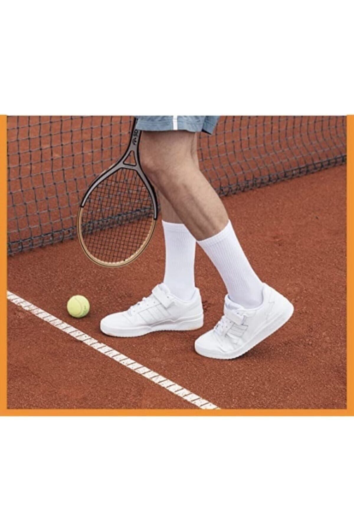 Askıdan Sepete Fitilli Beyaz Soket Tenis Çorap 4'lü Ekonomik Paket