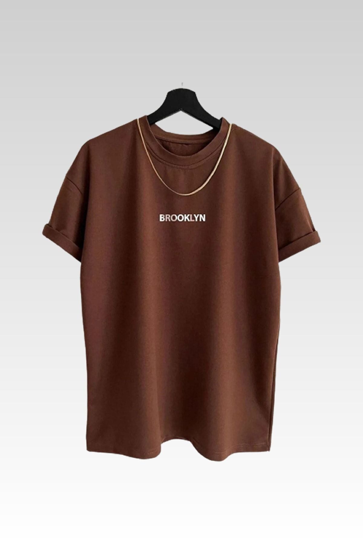 MODAGEN Unisex Brooklyn Baskılı 3lü Paket Siyah-Beyaz-Gri T-Shirt