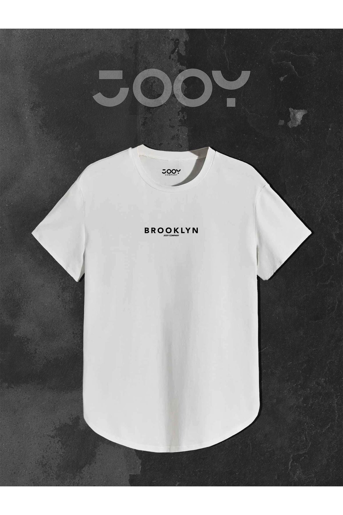 Jooy Company Brooklyn Baskılı Siyah Beyaz Oval Kesim Tshirt 2'li Set