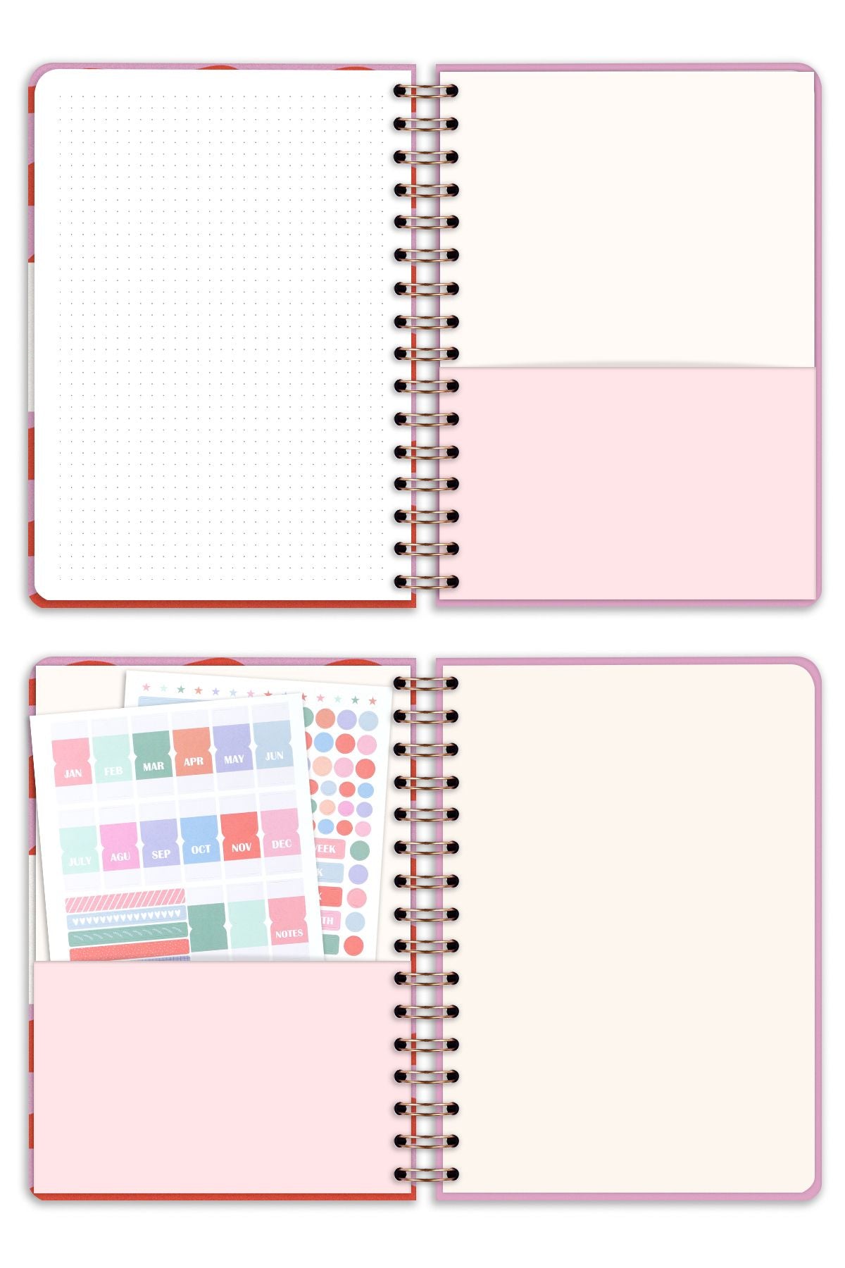 Matt Notebook 2025 Yılı A5 Ajanda Spiralli 15x21 cm - 12 Aylık