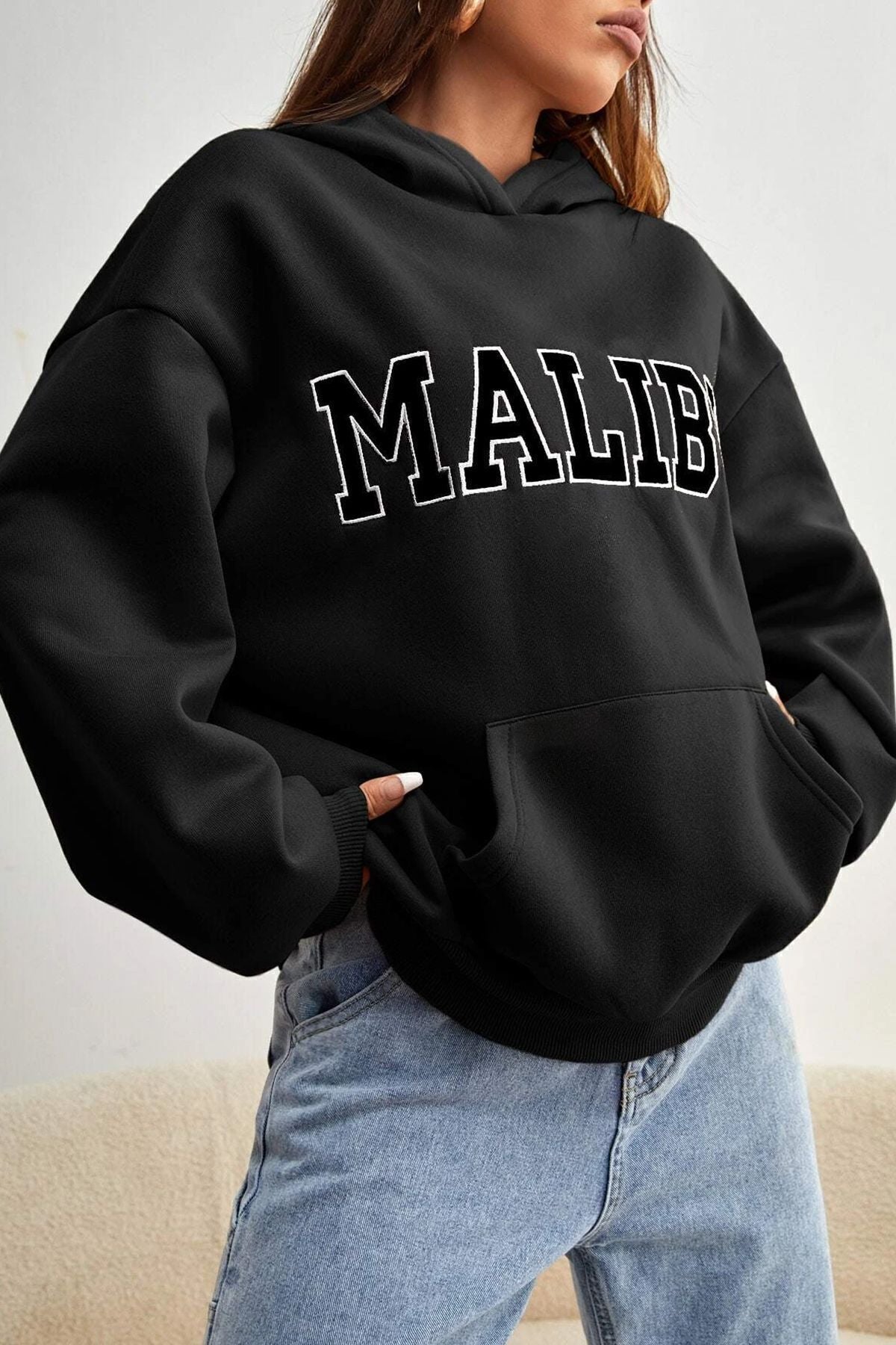 uyguntarz Unisex Malıbu Baskılı Oversize Sweatshirt