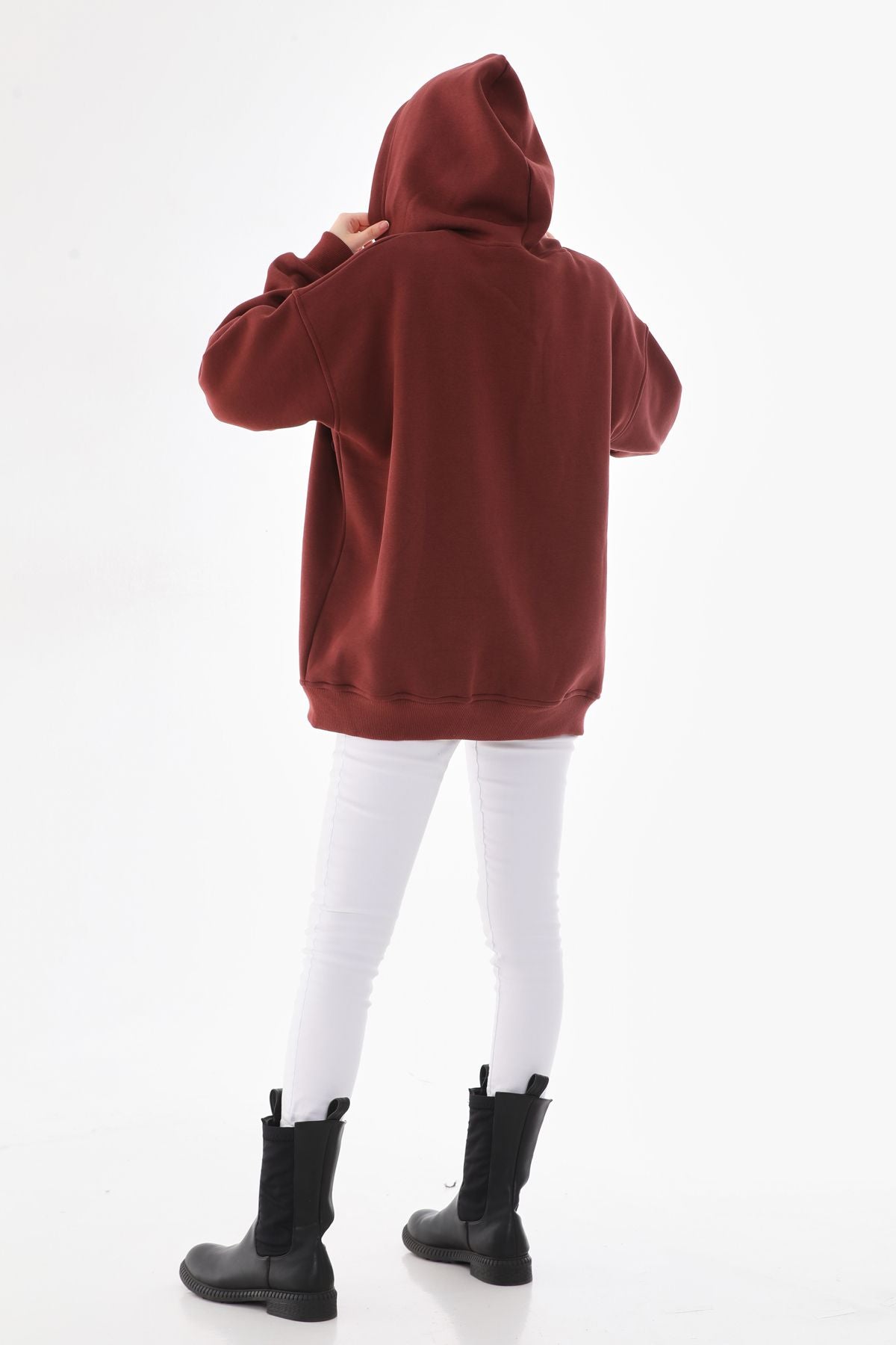 Batı Styling Lisa Fermuarlı Oversize Sweatshirt